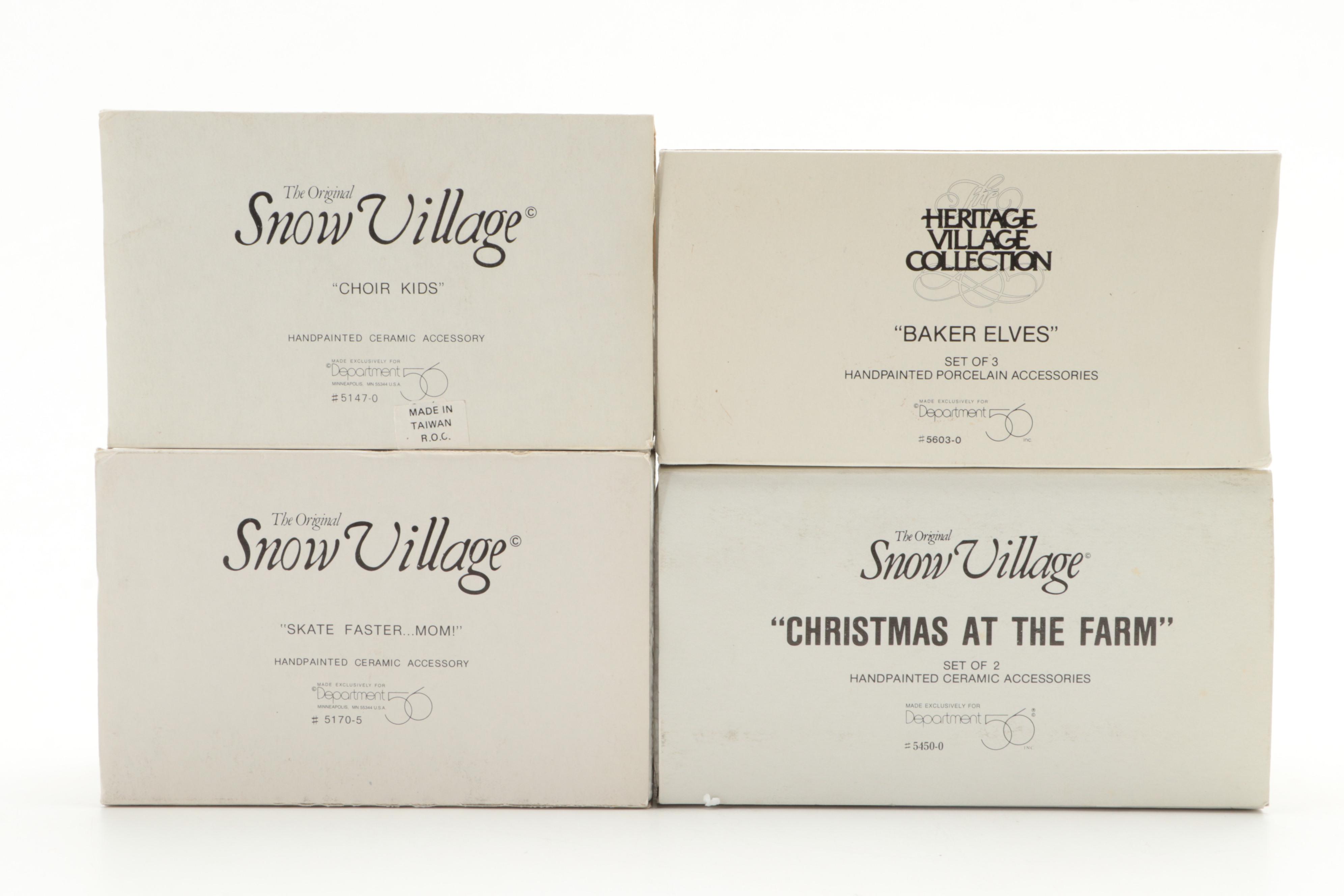 Department 56 Porcelain Figurines and Pre-Lit Houses