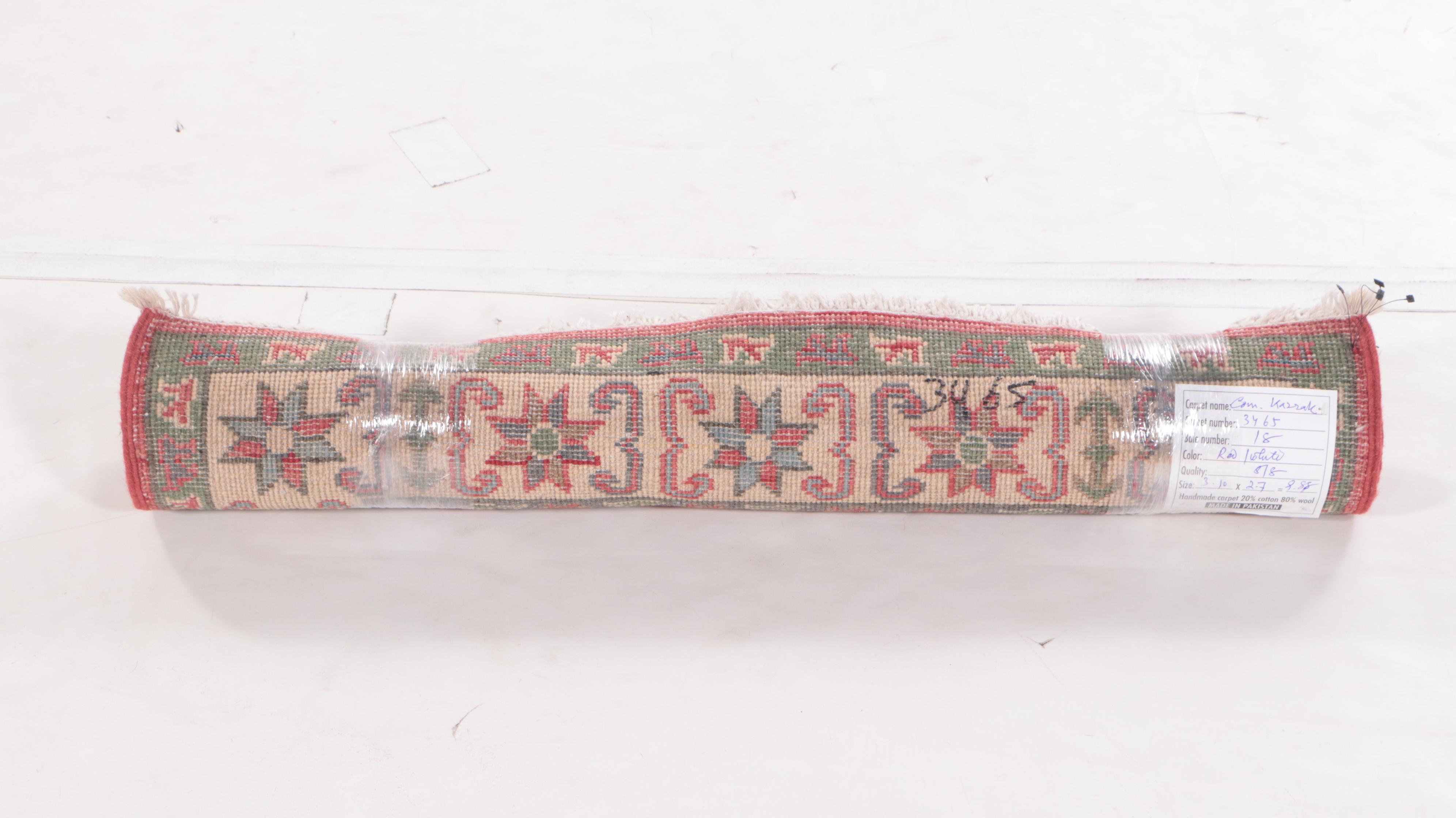 2'7 x 3'11 Hand-Knotted Pakistani Kazak Accent Rug