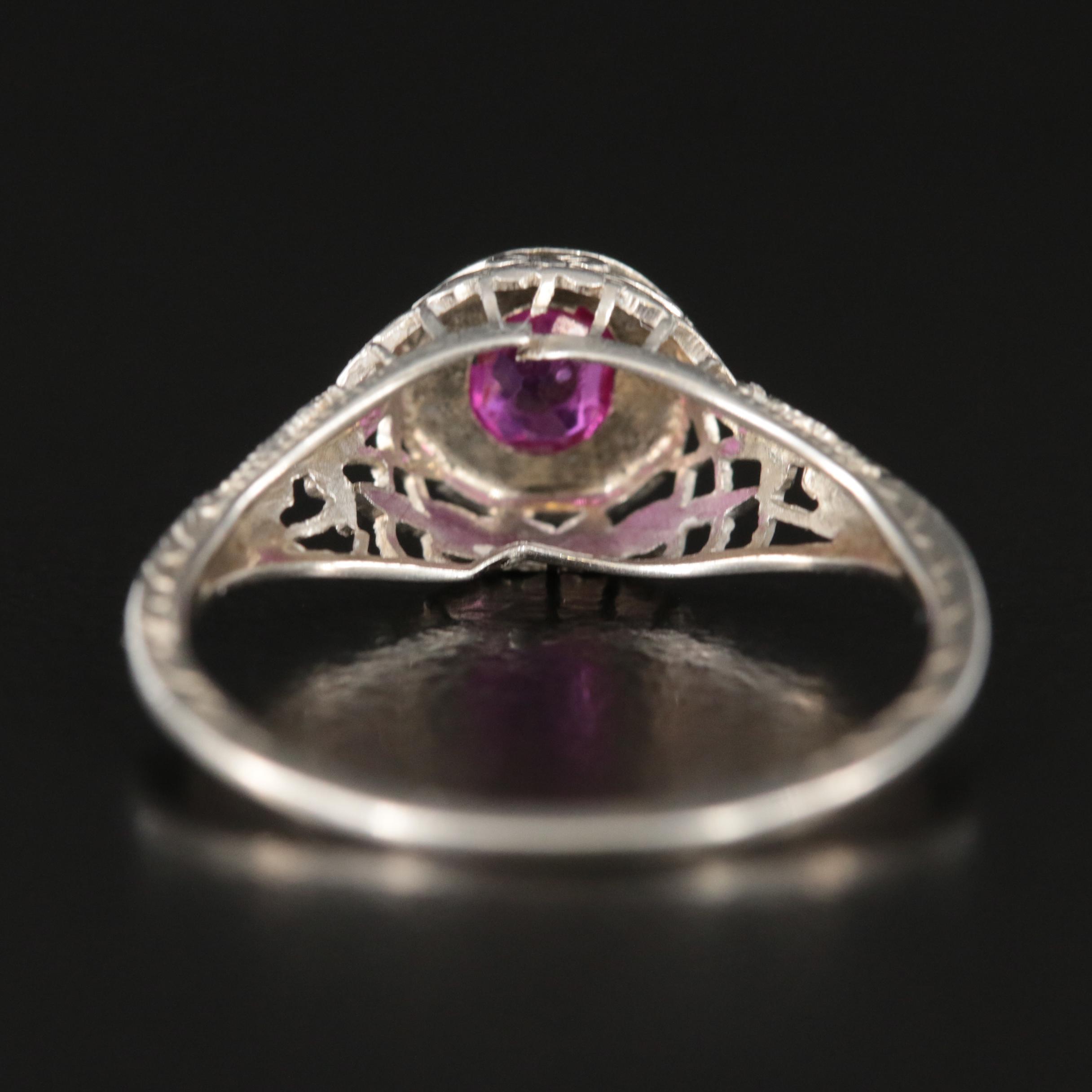 Edwardian 18K Ruby Floral Ring