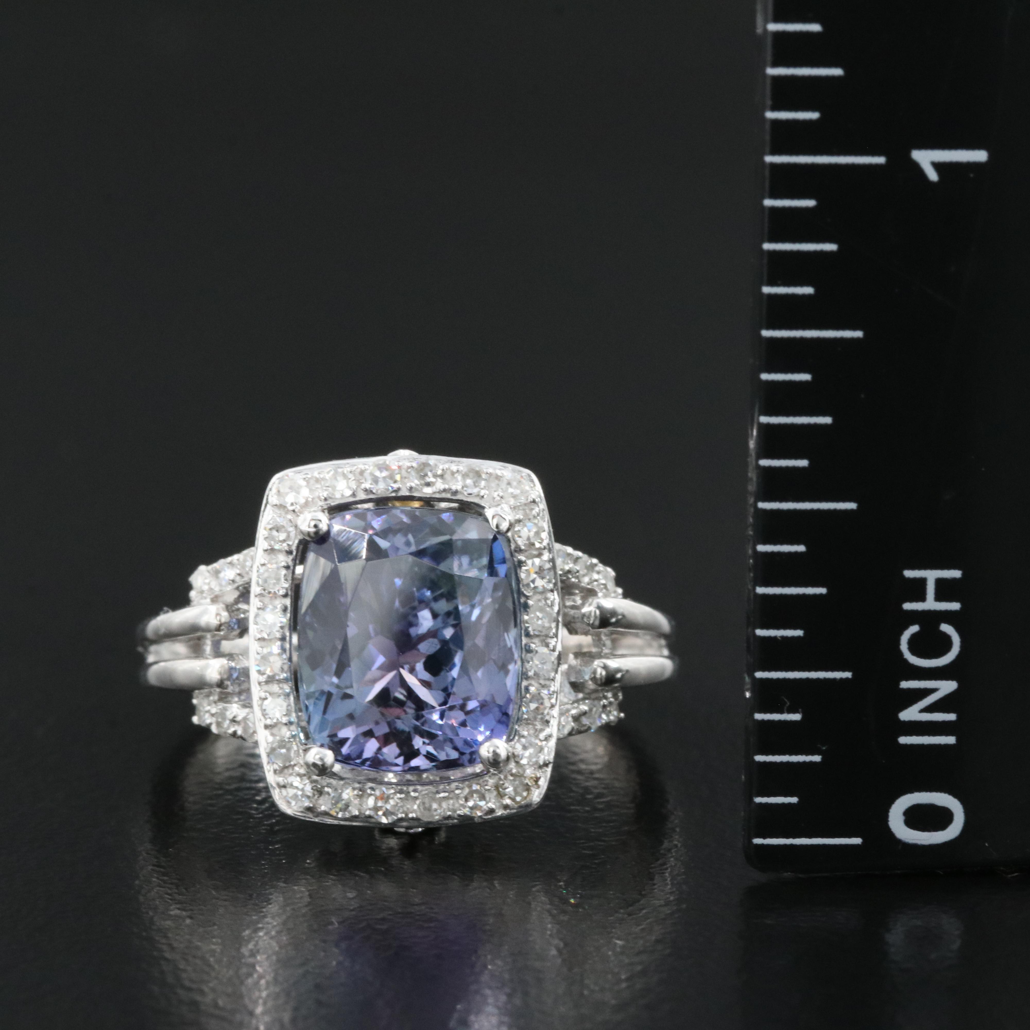 14K 4.36 CT Tanzanite, Citrine and Diamond Ring with GIA Report