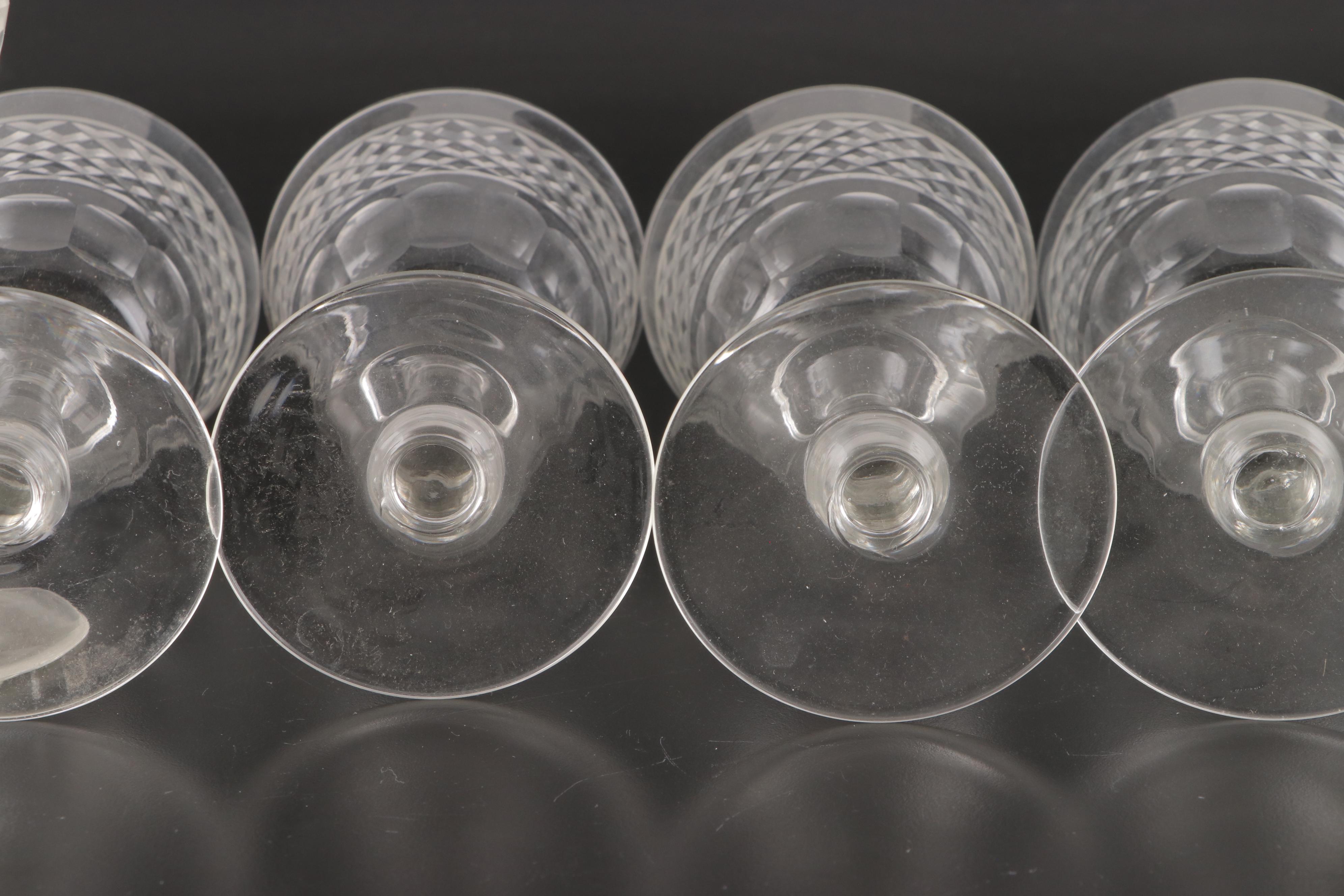 Cut Glass Wine Glasses, Mid to Late 20th Century