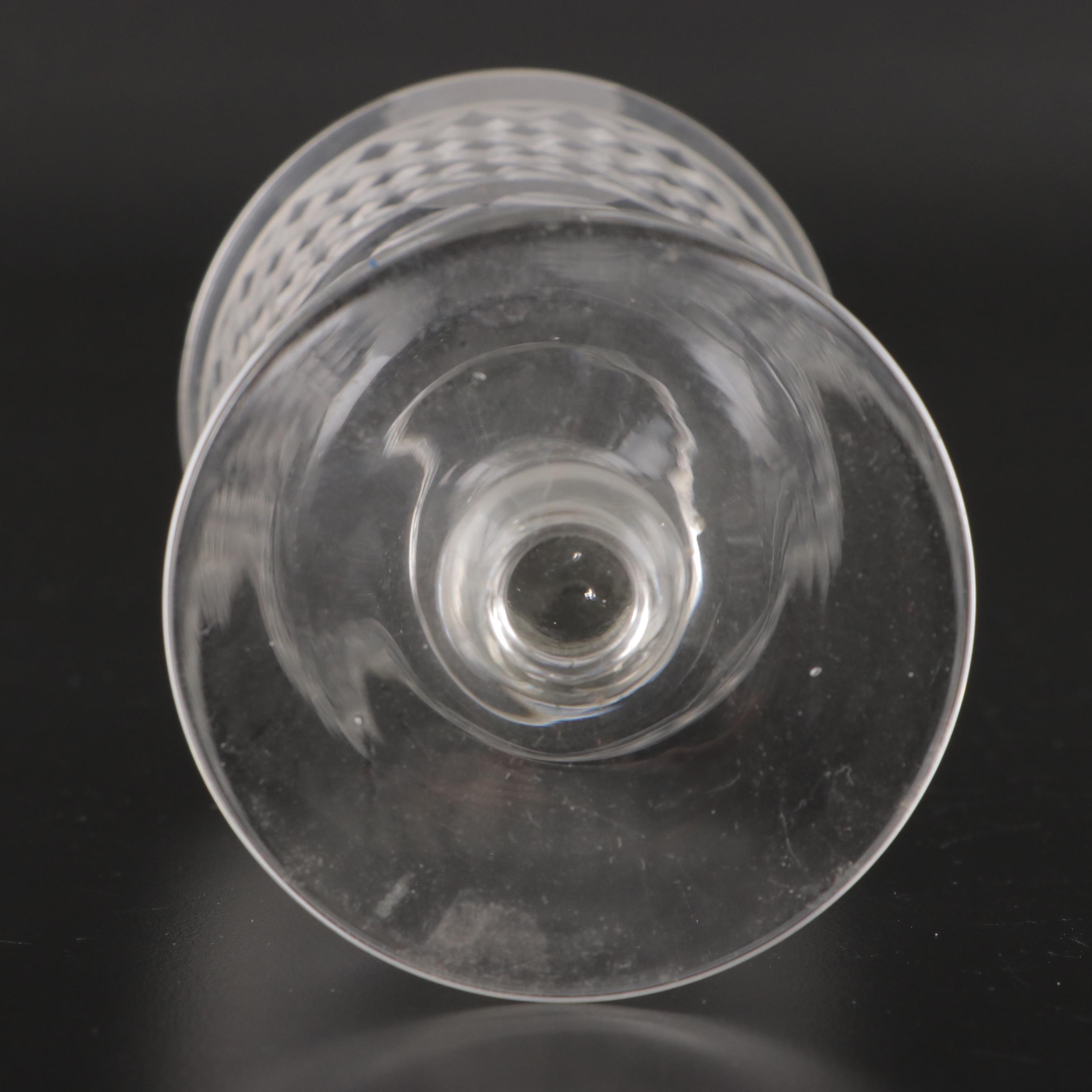 Cut Glass Wine Glasses, Mid to Late 20th Century