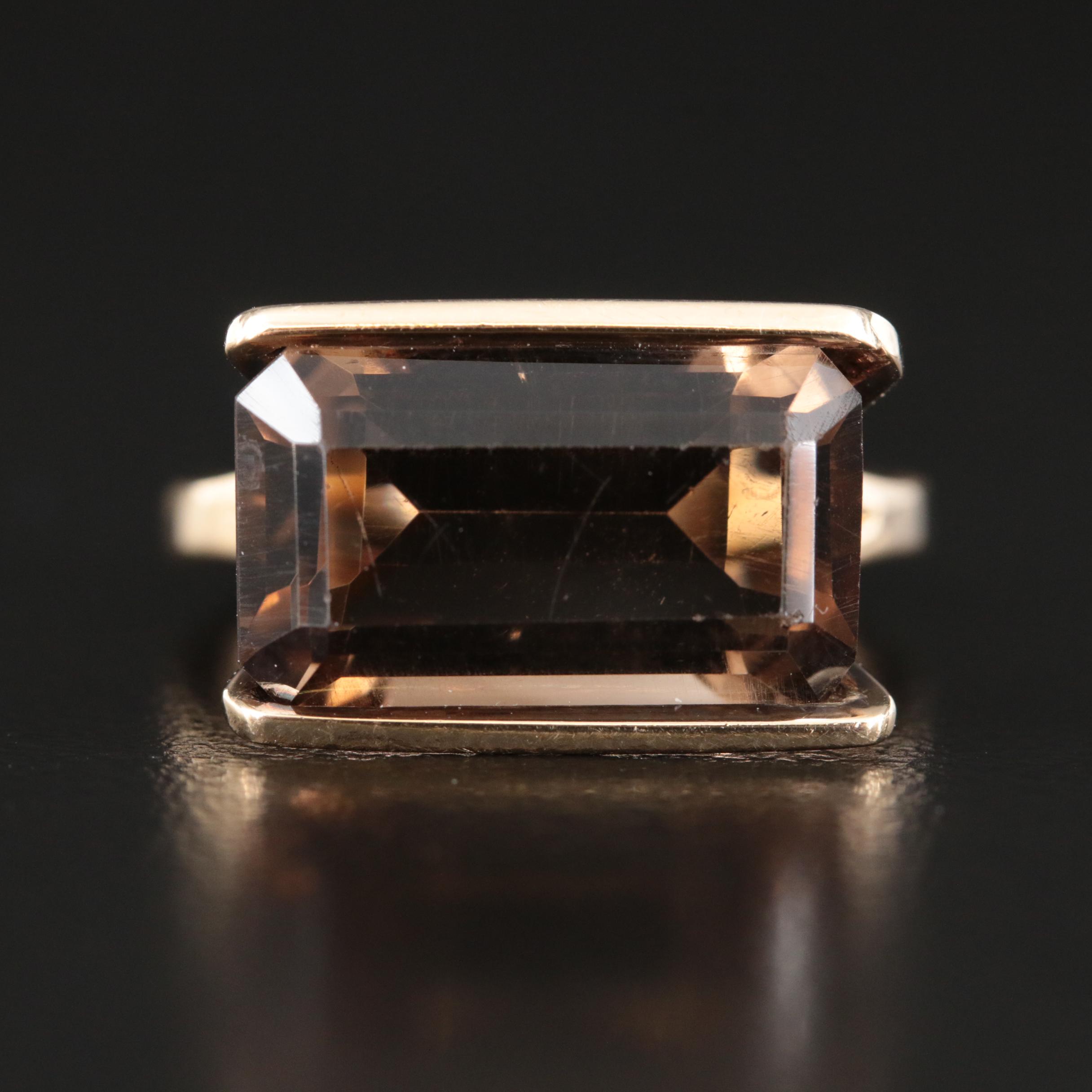 Vintage 14K Smoky Quartz Ring