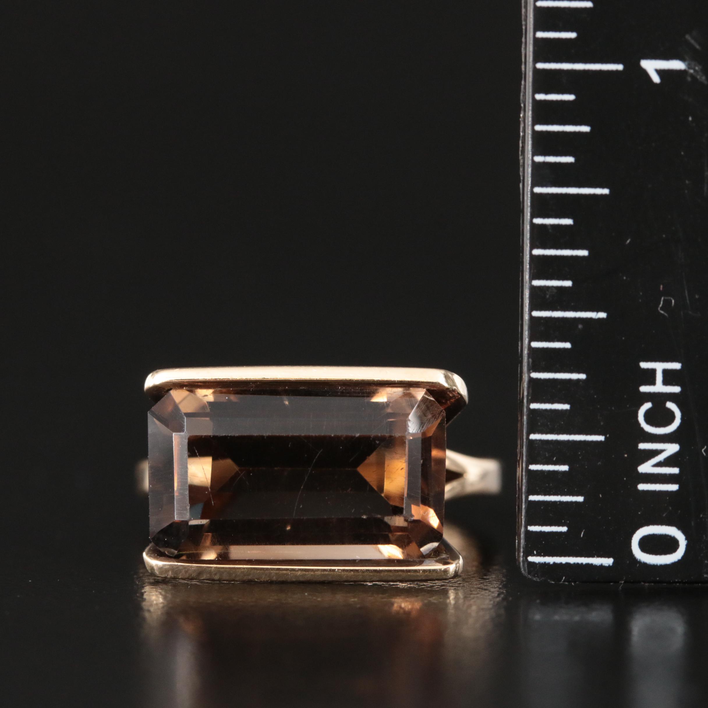 Vintage 14K Smoky Quartz Ring