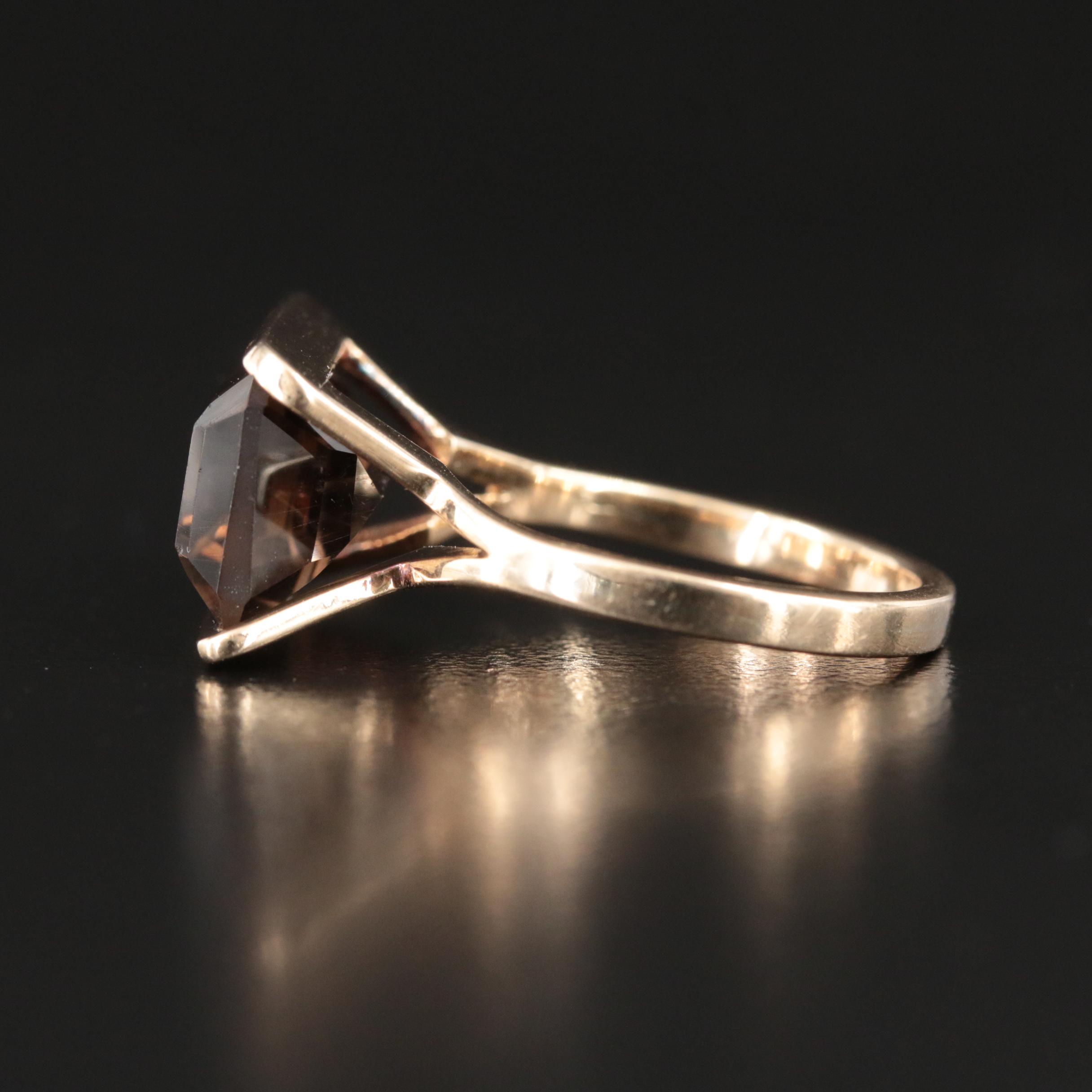 Vintage 14K Smoky Quartz Ring