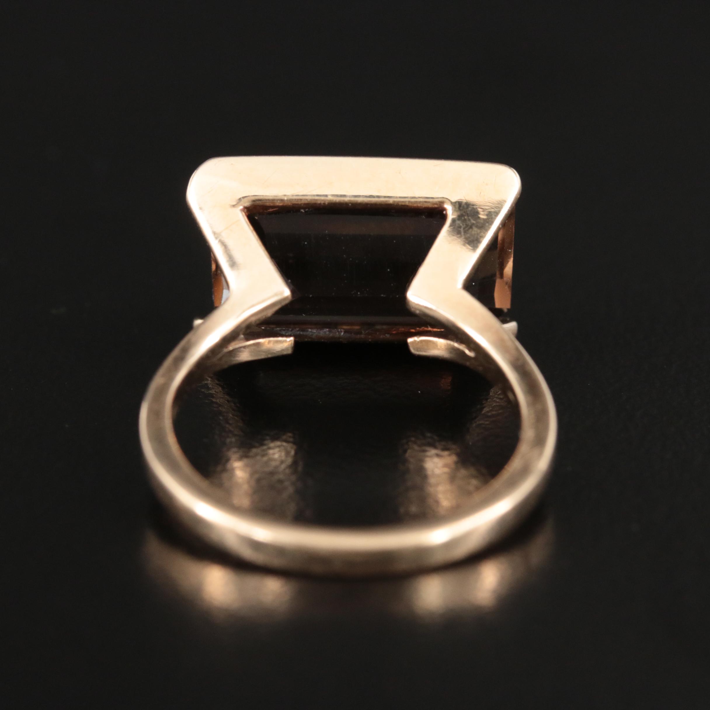 Vintage 14K Smoky Quartz Ring