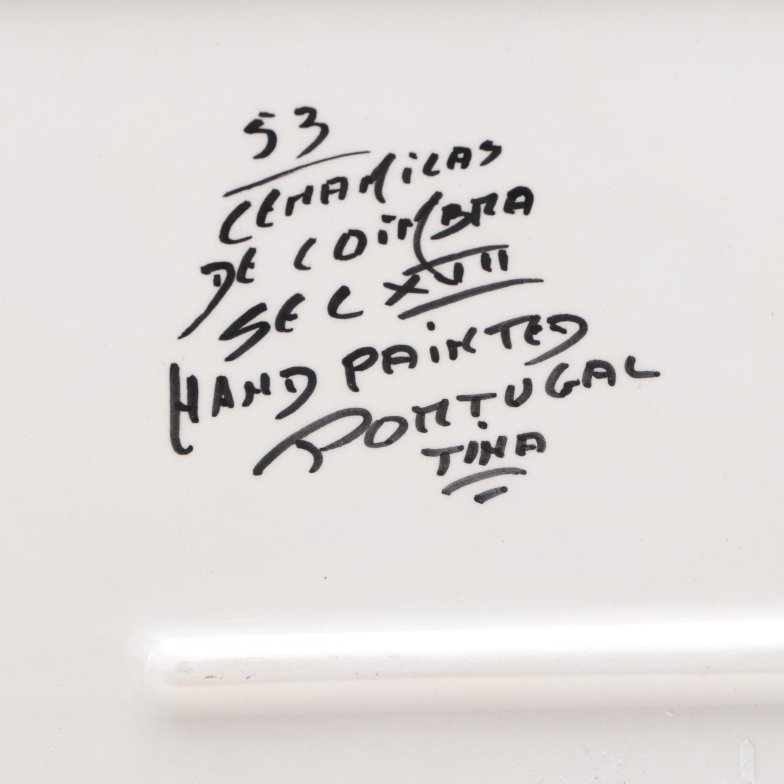 Cerâmicas de Coimbra Portuguese Faïence Platter and  Bowl