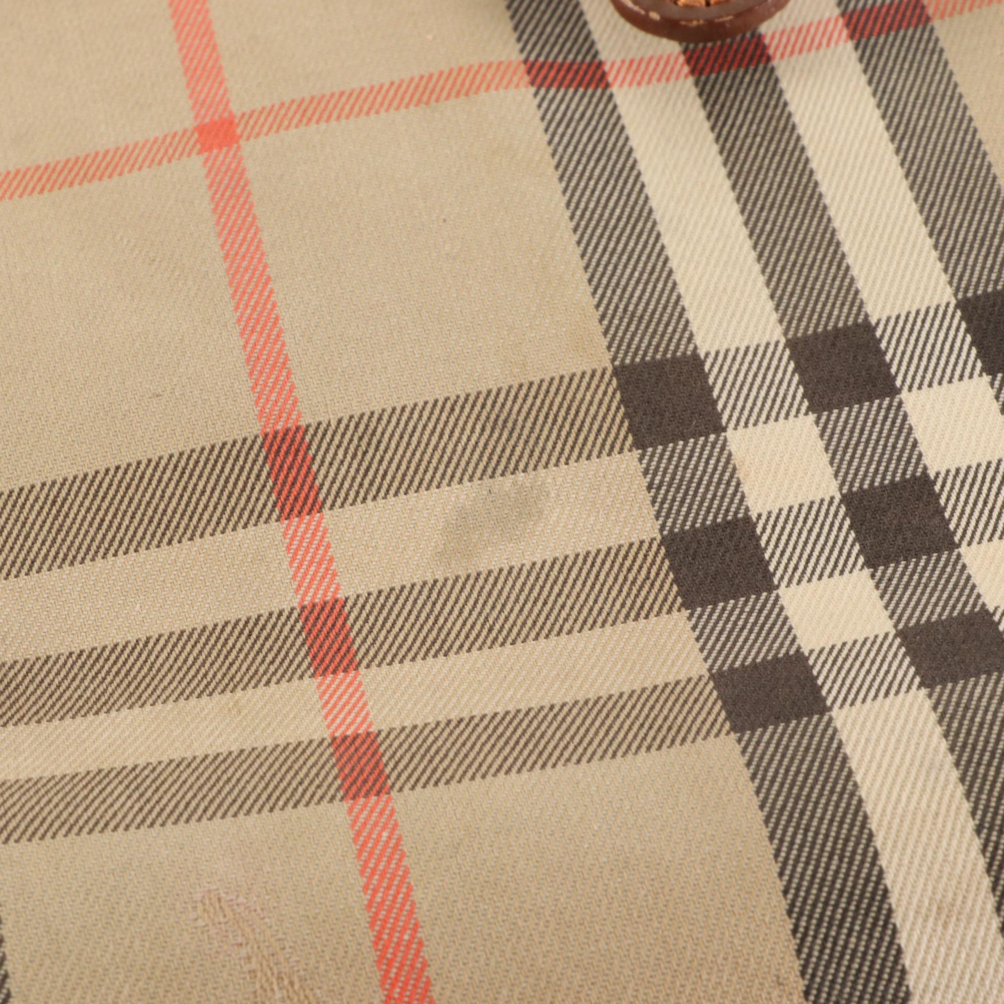 Burberrys Shoulder Bag in Haymarket Check with Brown Leather Trim