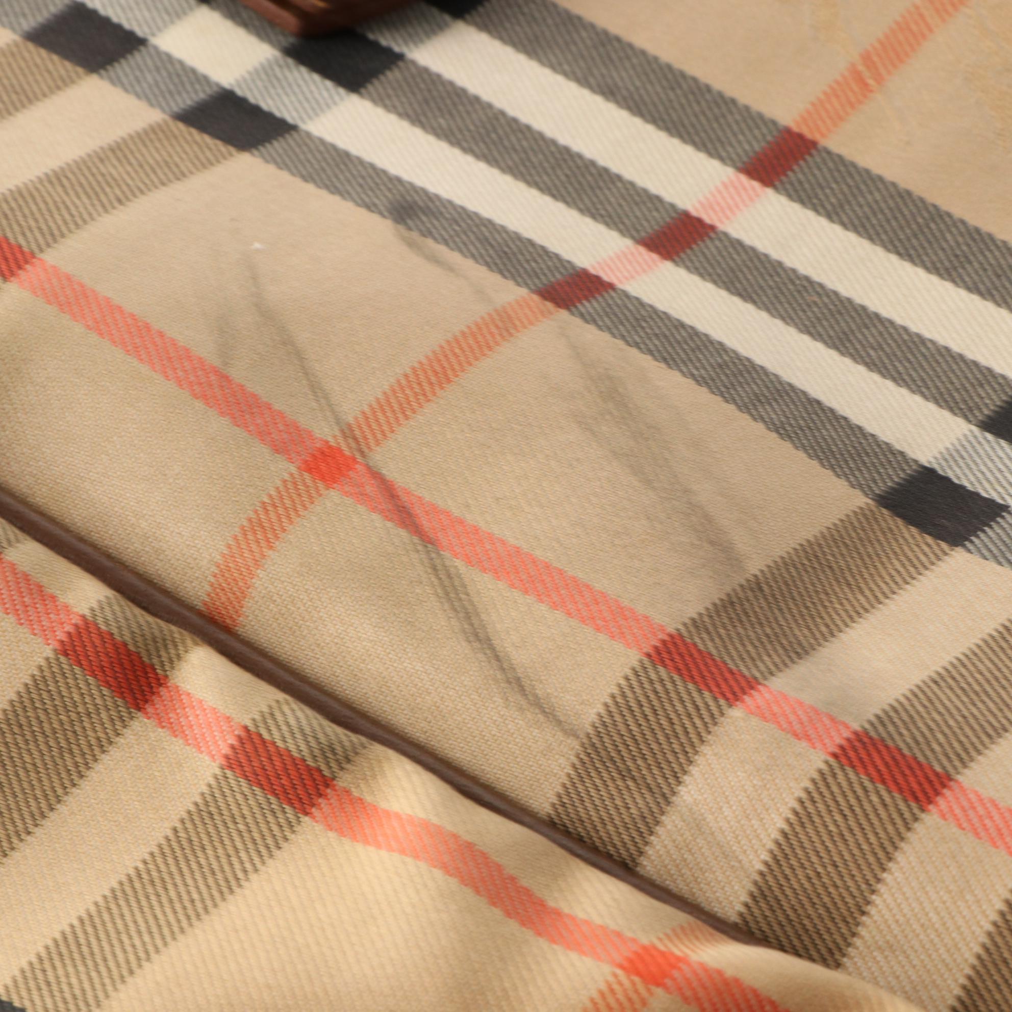 Burberrys Shoulder Bag in Haymarket Check with Brown Leather Trim