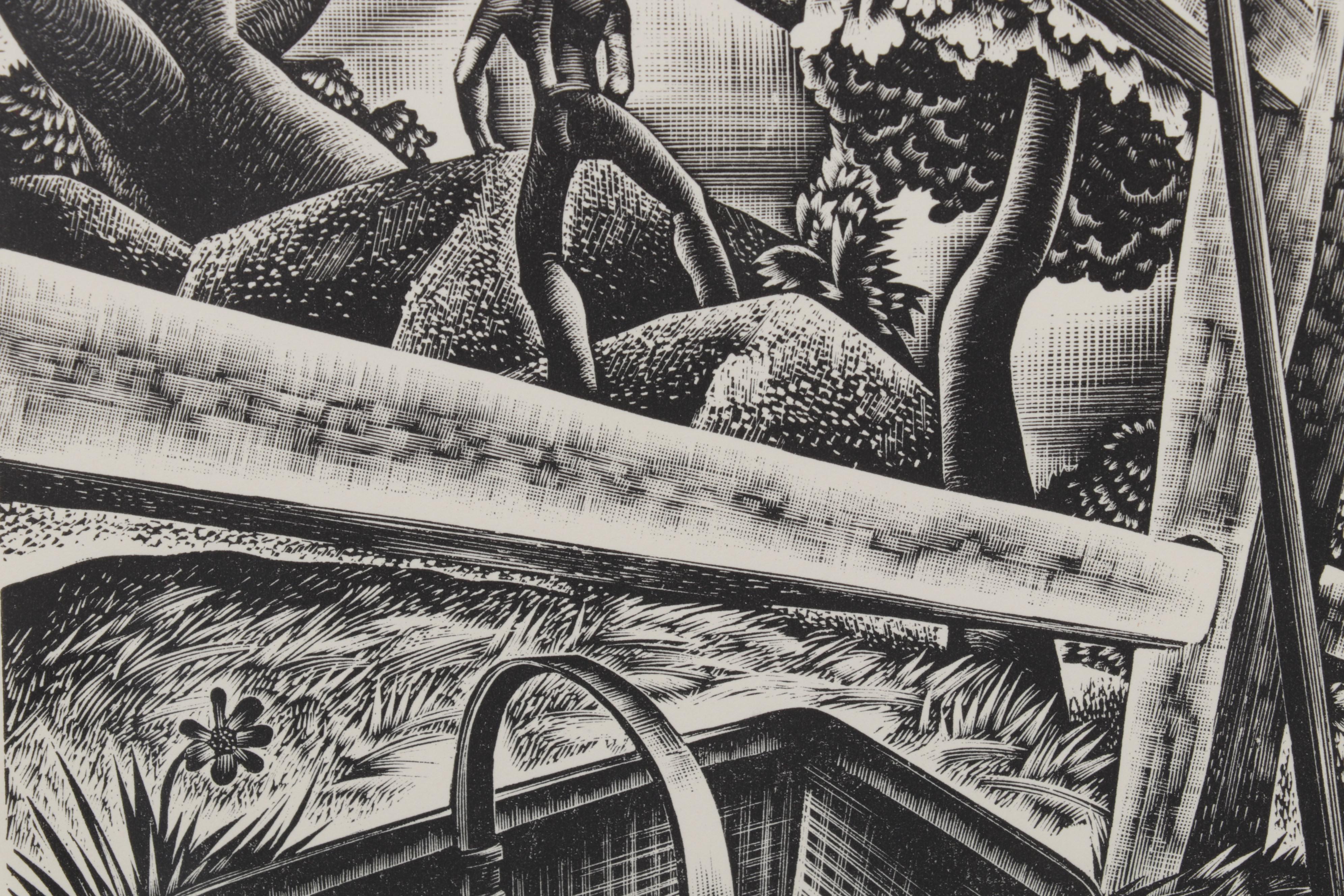 Lynd Ward Art Deco Woodcut From "Wild Pilgrimage," 1932