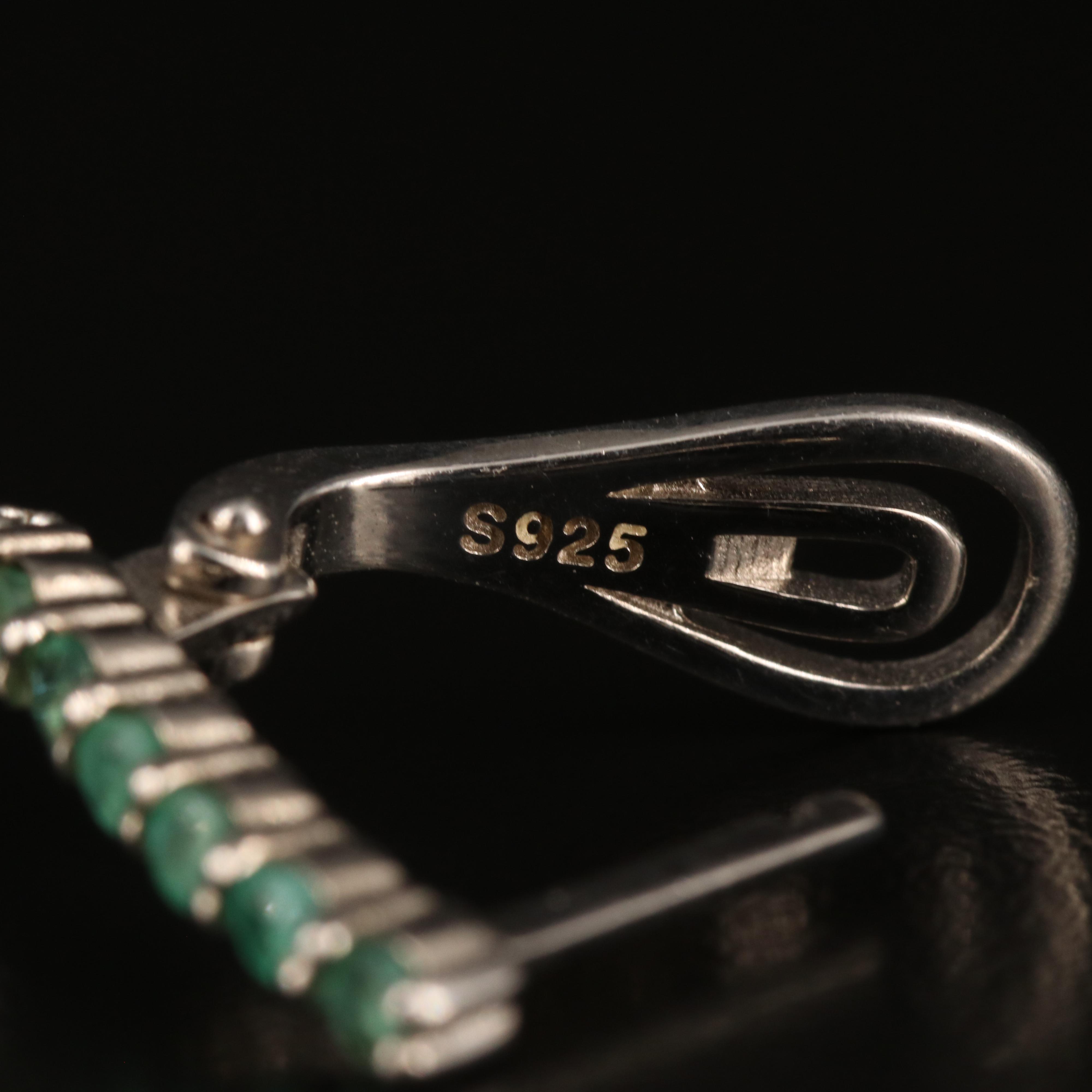 Sterling Sky Blue Topaz and Emerald Earrings