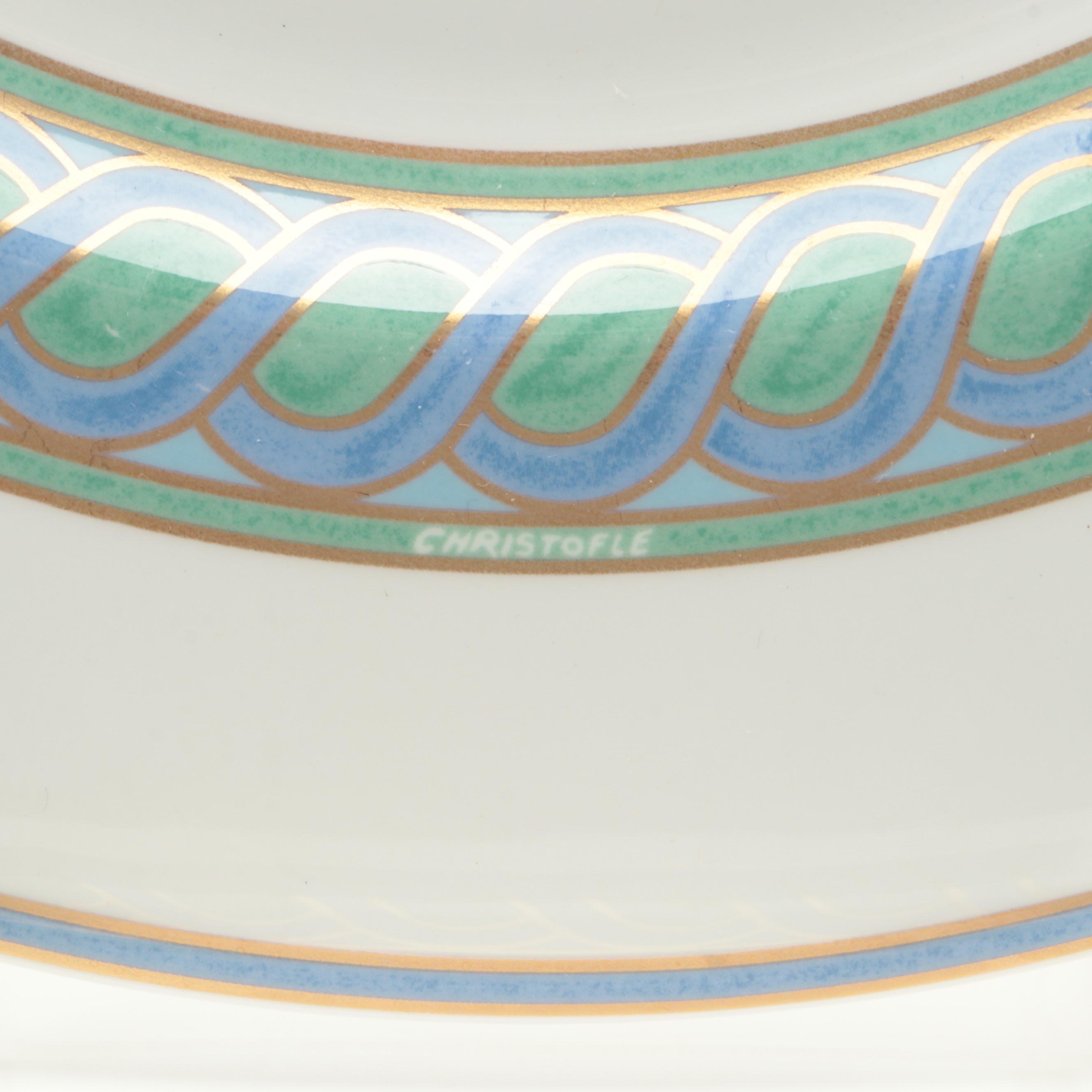 Christofle "Torsada" Porcelain Dinner Plates, 1999-2001