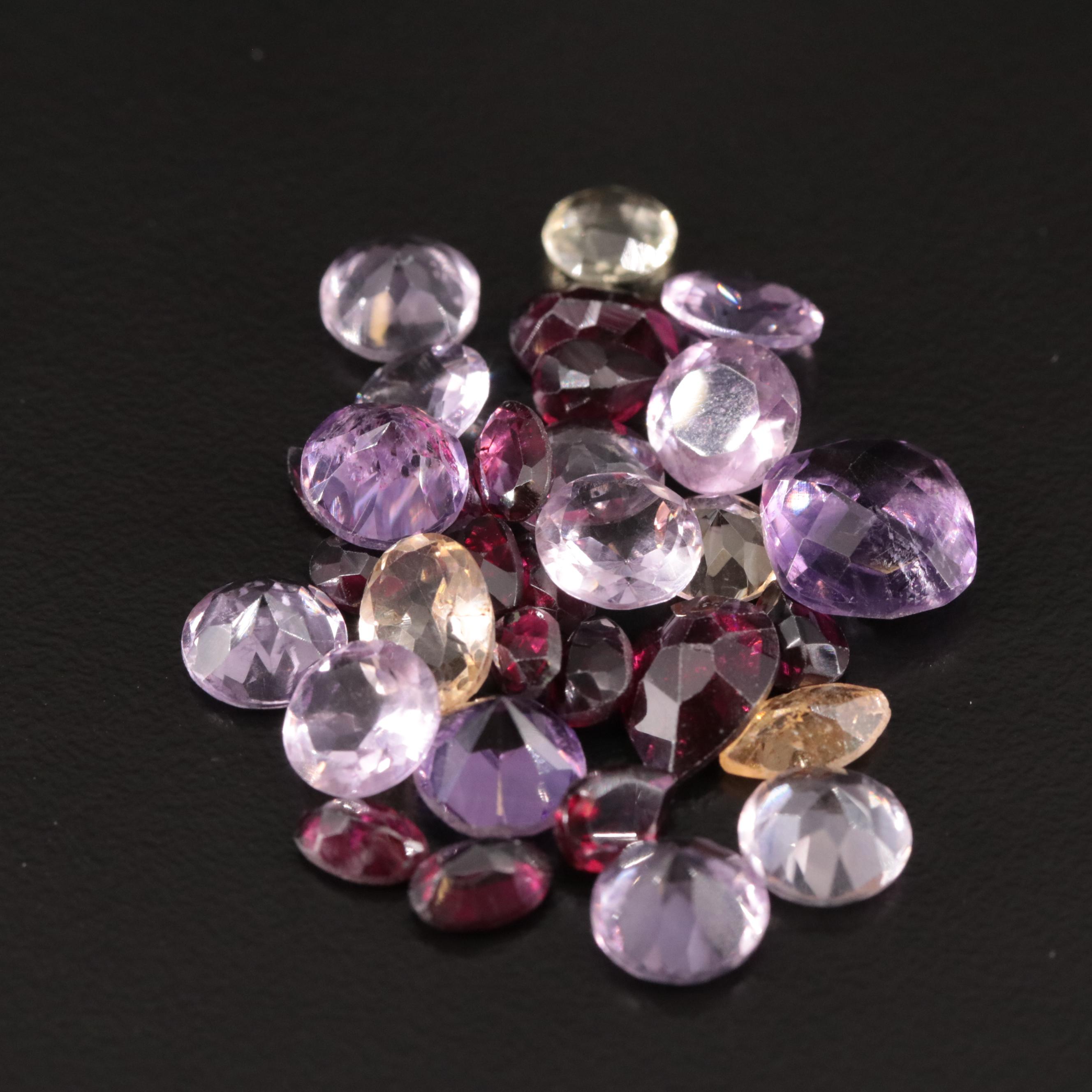 Loose 32.05 CTW Amethyst, Citrine, and Garnet