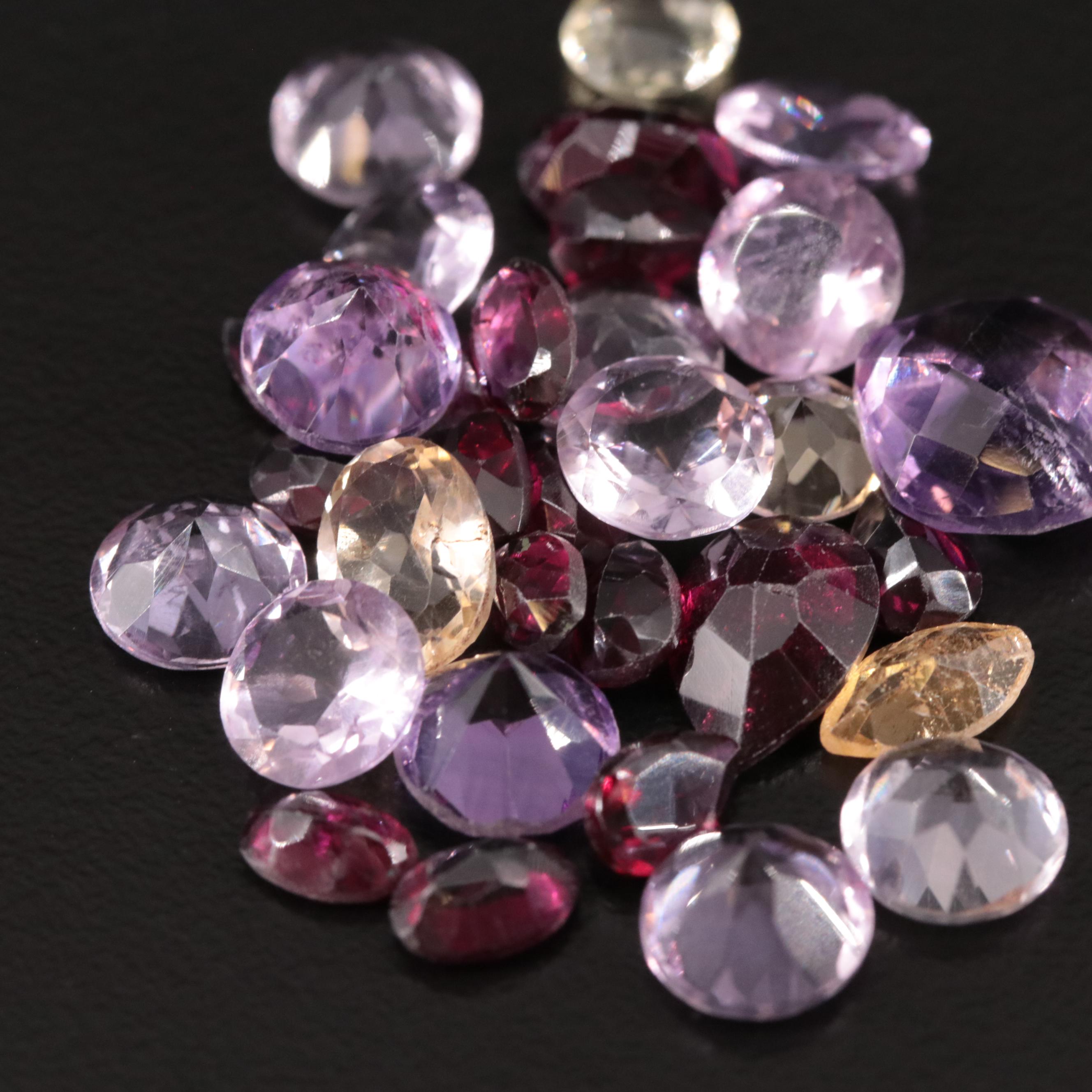 Loose 32.05 CTW Amethyst, Citrine, and Garnet