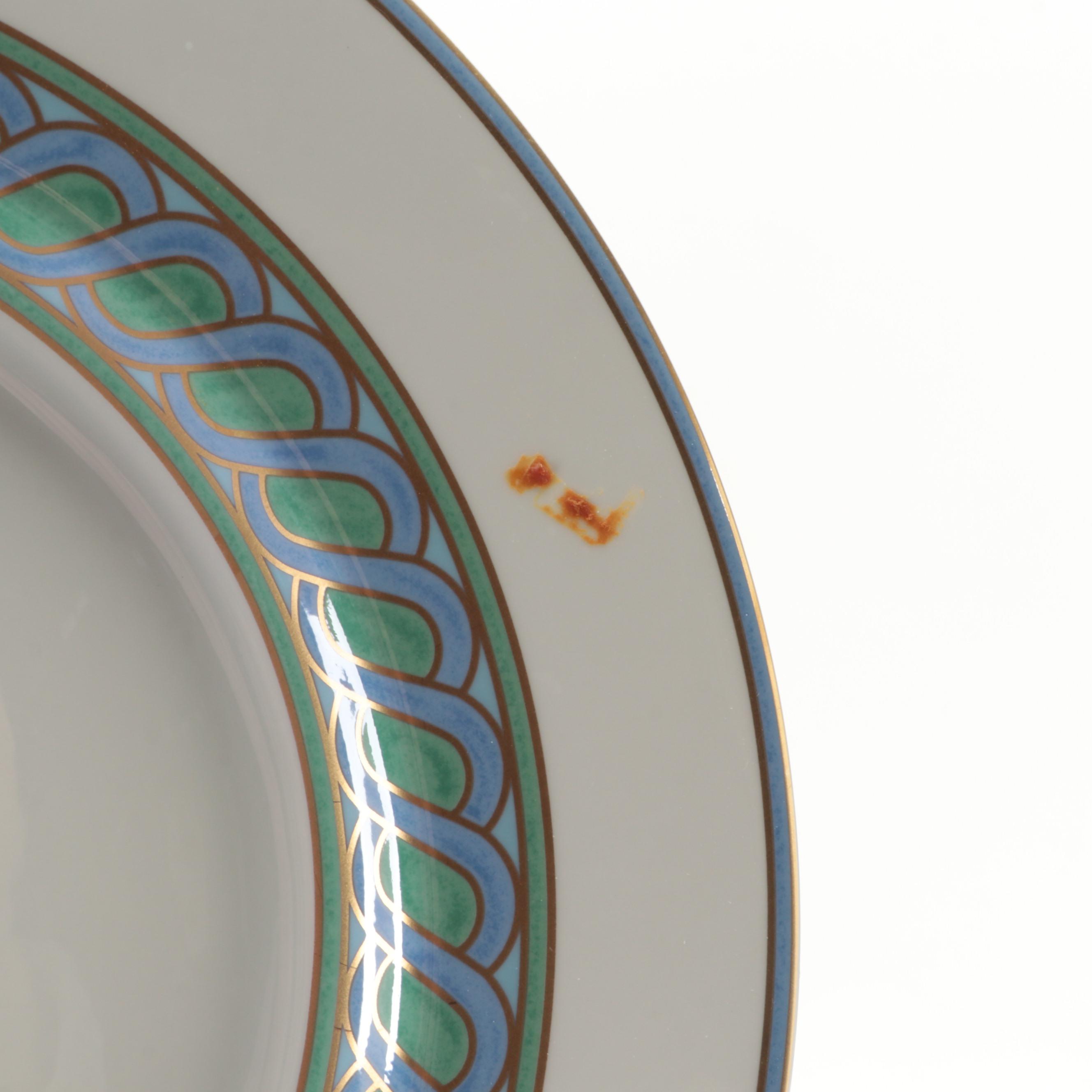Christofle "Torsada" Porcelain Dinner Plates, 1999-2001