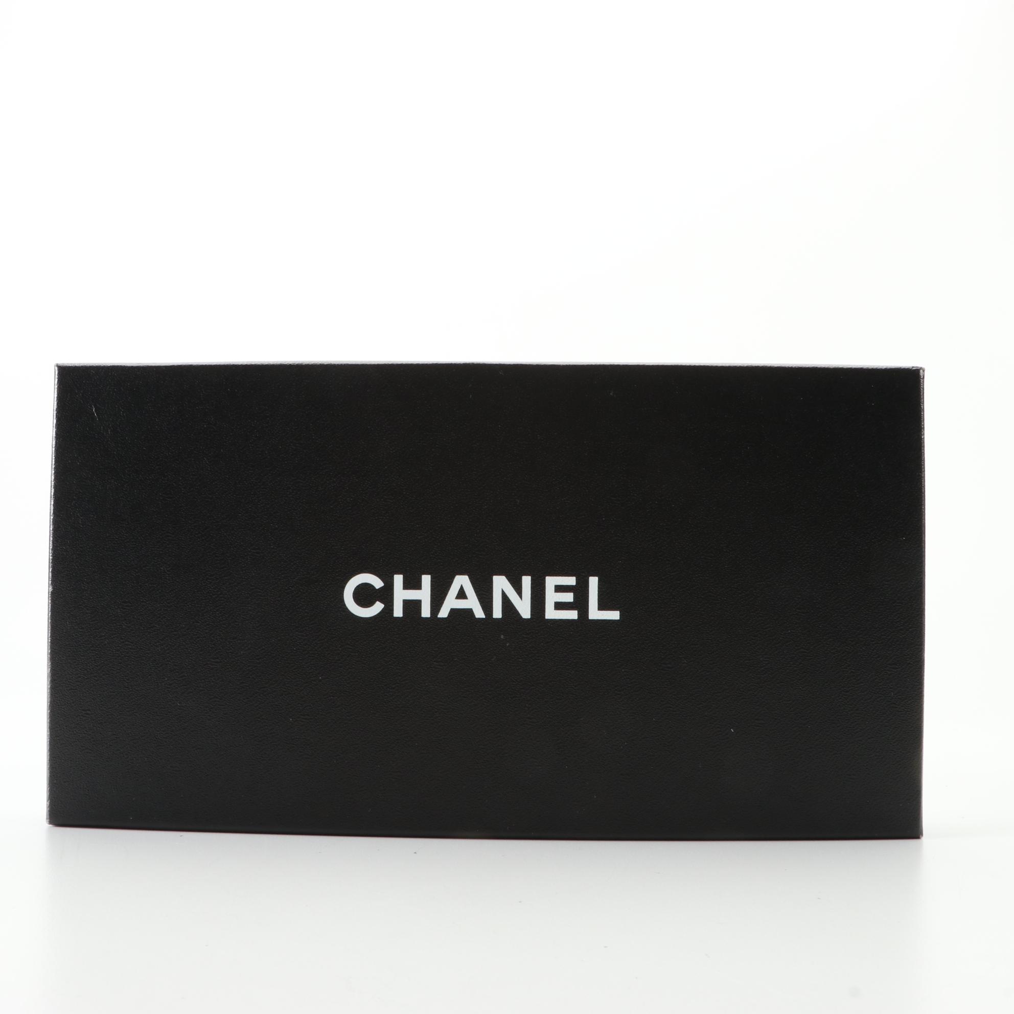 Chanel CC Zip-Around Wallet in Black Caviar Leather with Box