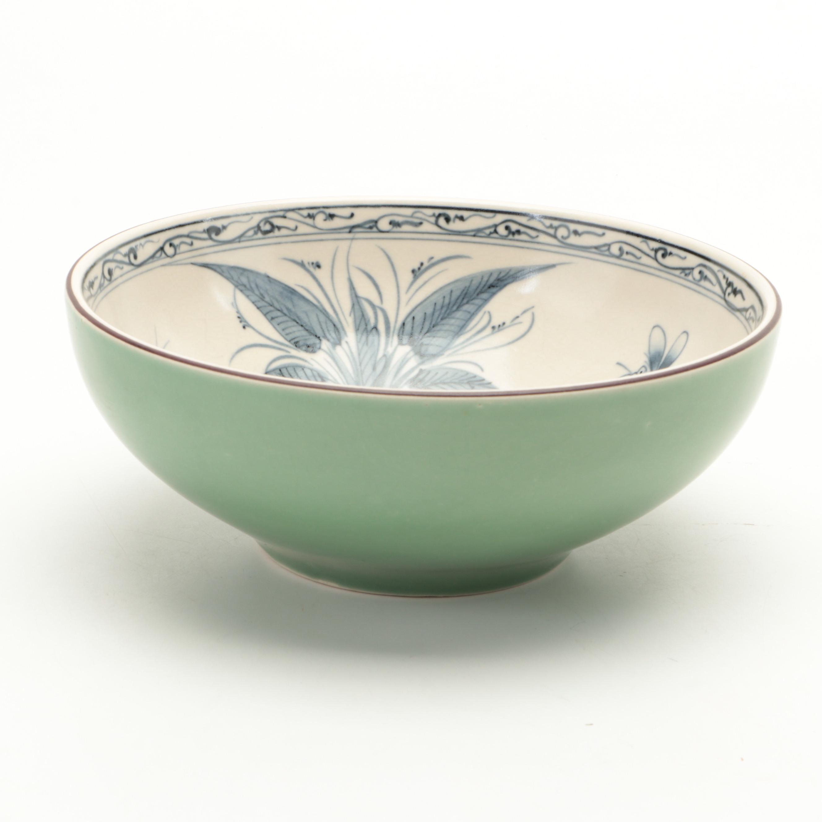 Vietnamese Bat Trang Pottery Dragonfly Bowls