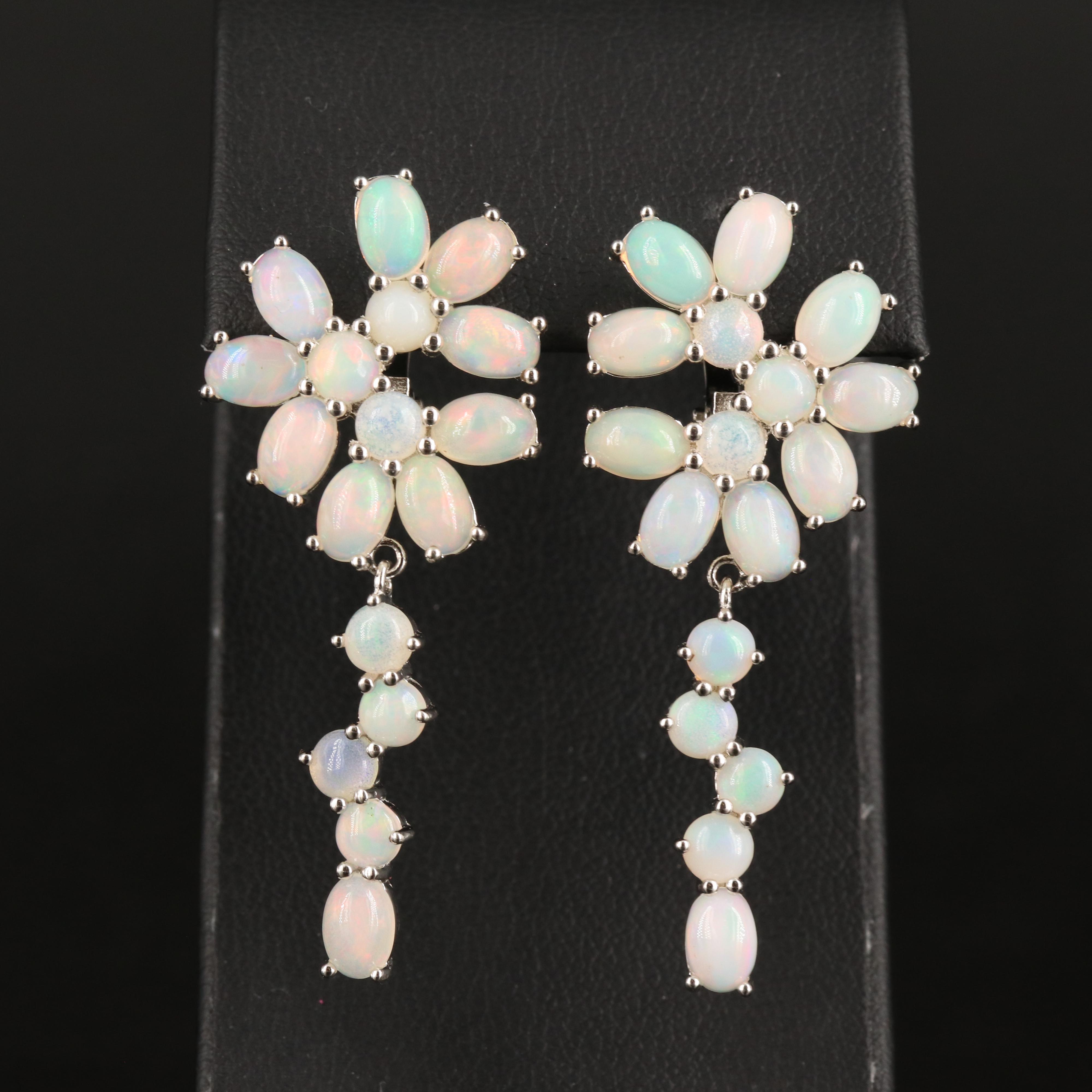 Sterling Opal Trailed Earrings