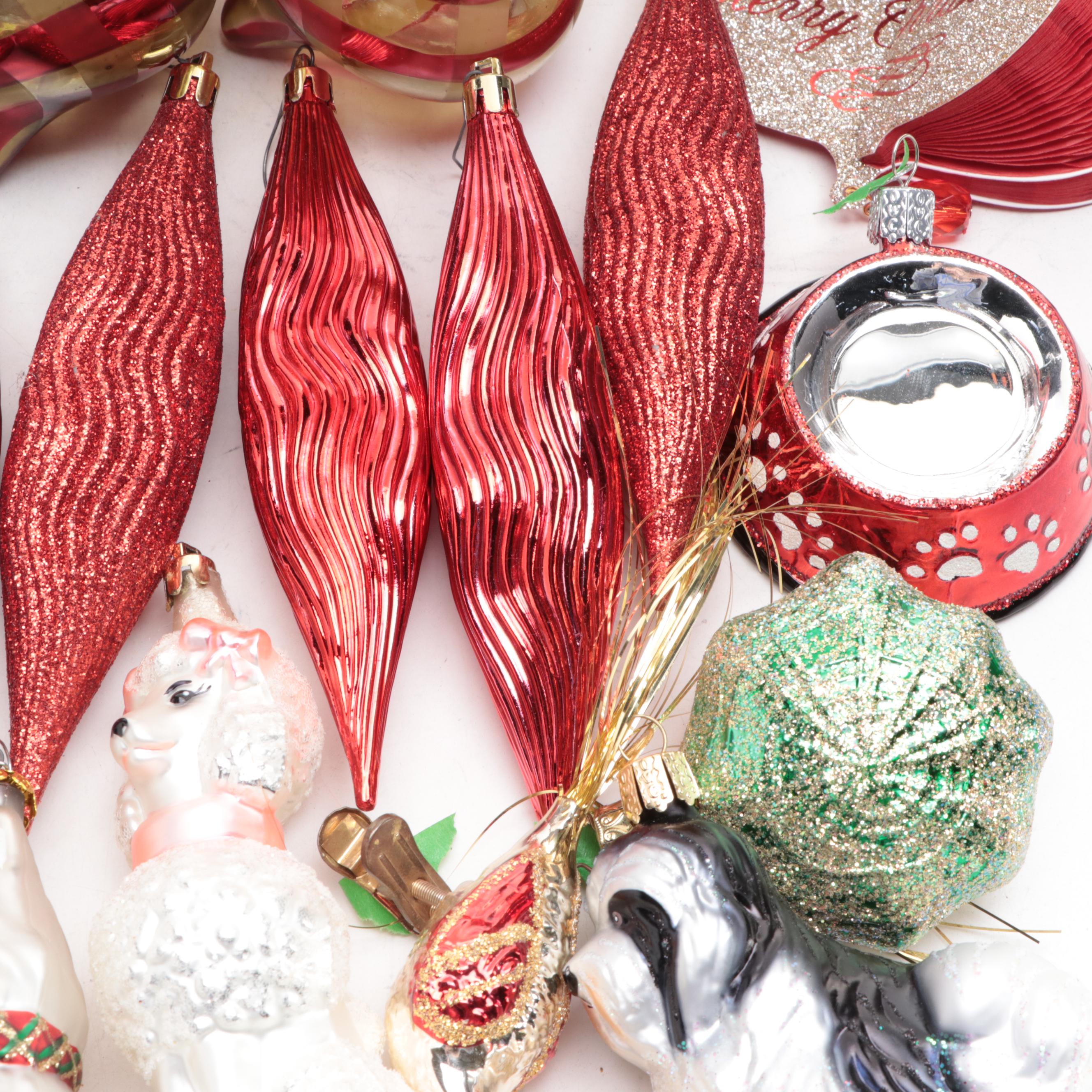 Old World Christmas and Other Blown Glass and Plastic Christmas Ornaments