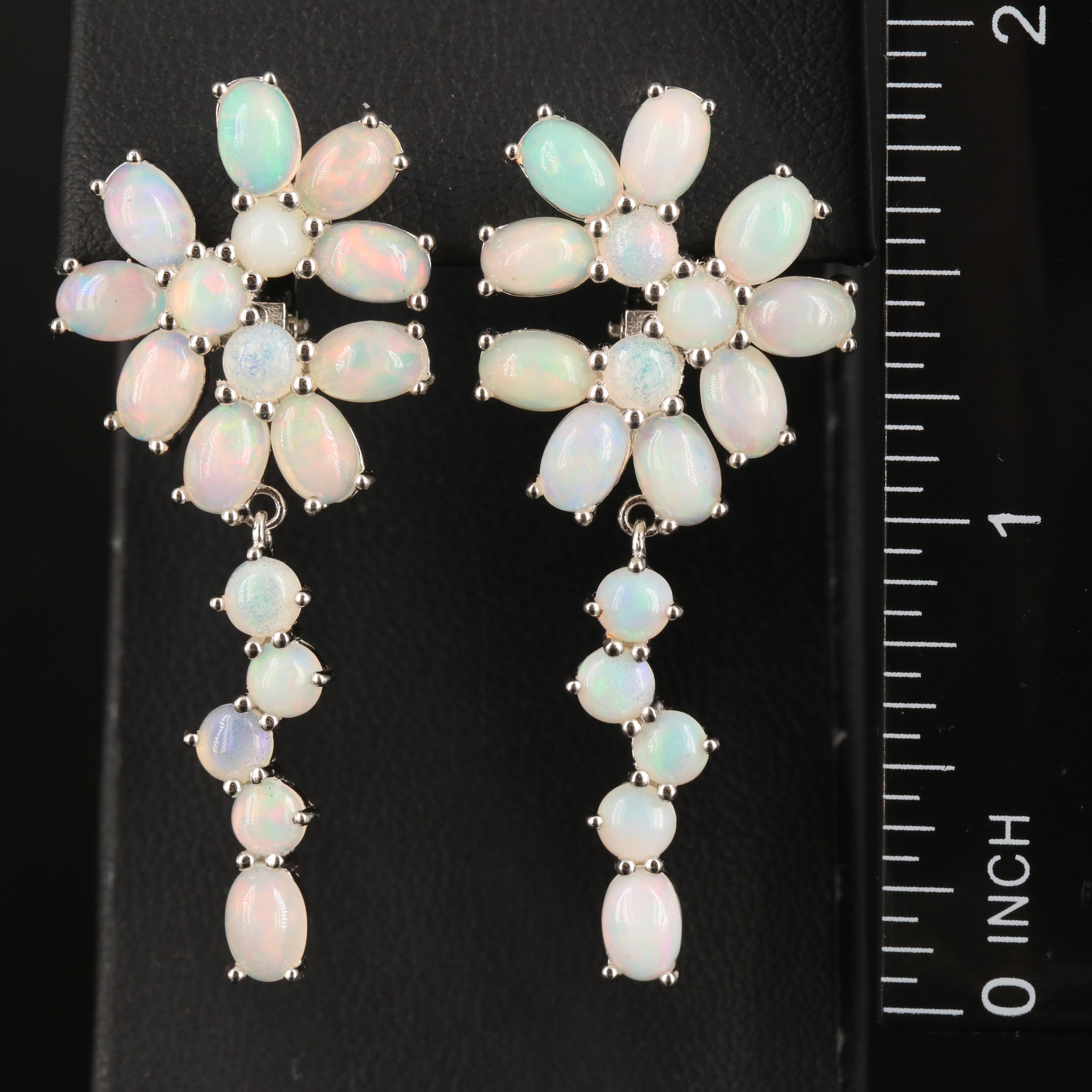 Sterling Opal Trailed Earrings