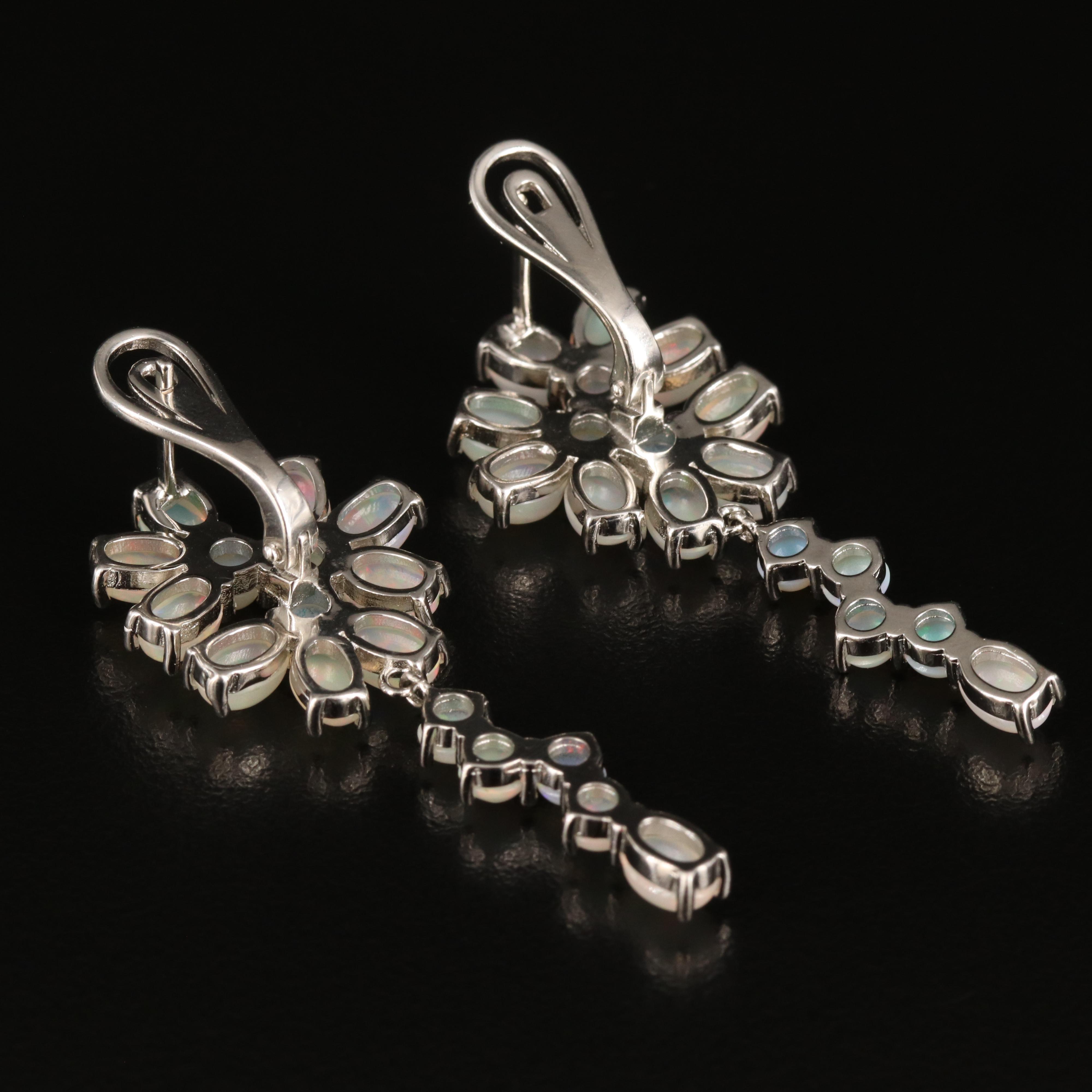 Sterling Opal Trailed Earrings