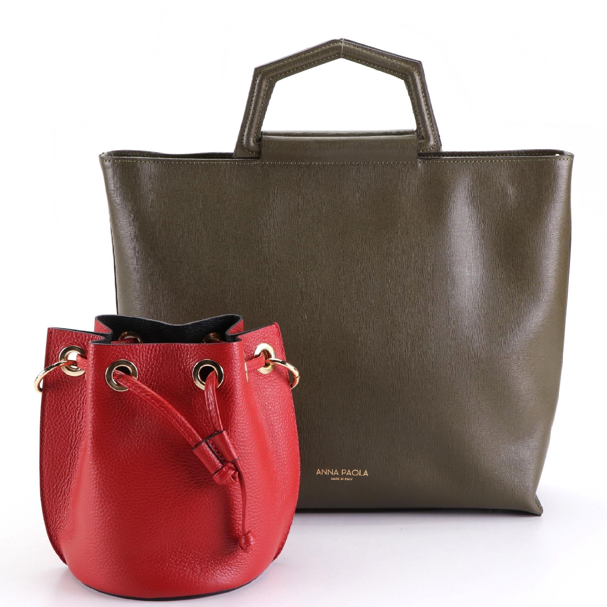 Anna Paola and DV Diva's Bag Leather Tote and Drawstring Bag