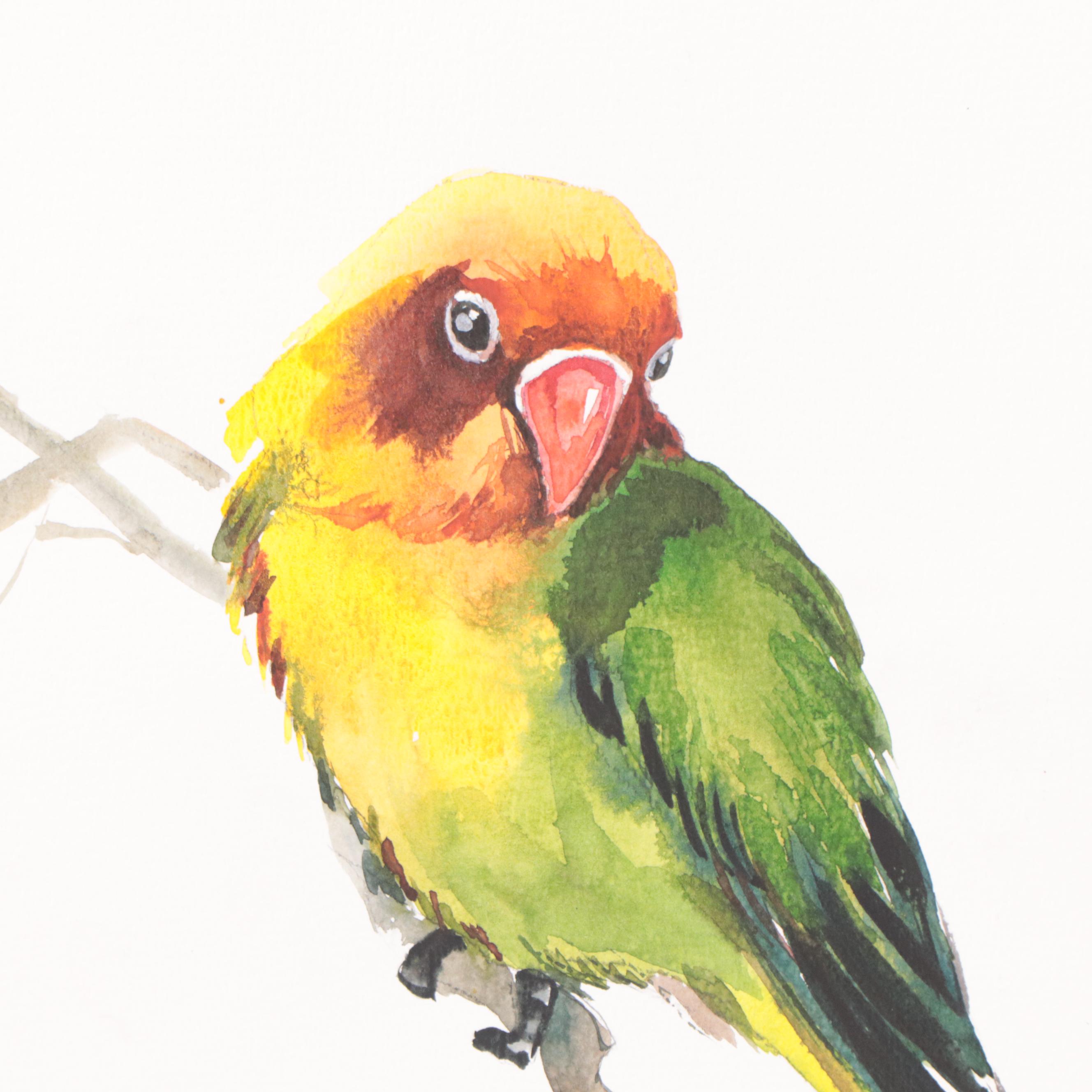 Marina Lebed Watercolor Painting "Parrot," 2021