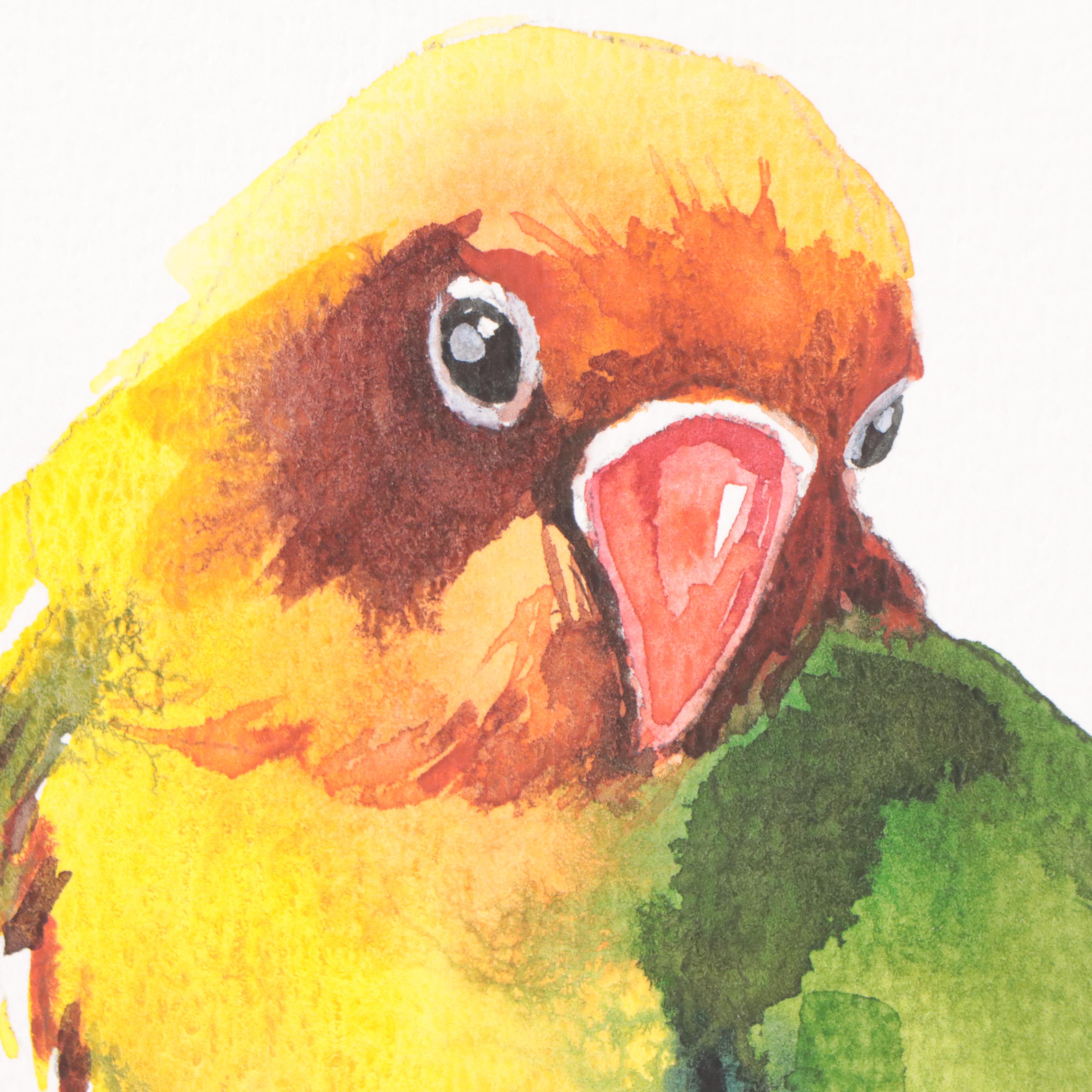 Marina Lebed Watercolor Painting "Parrot," 2021