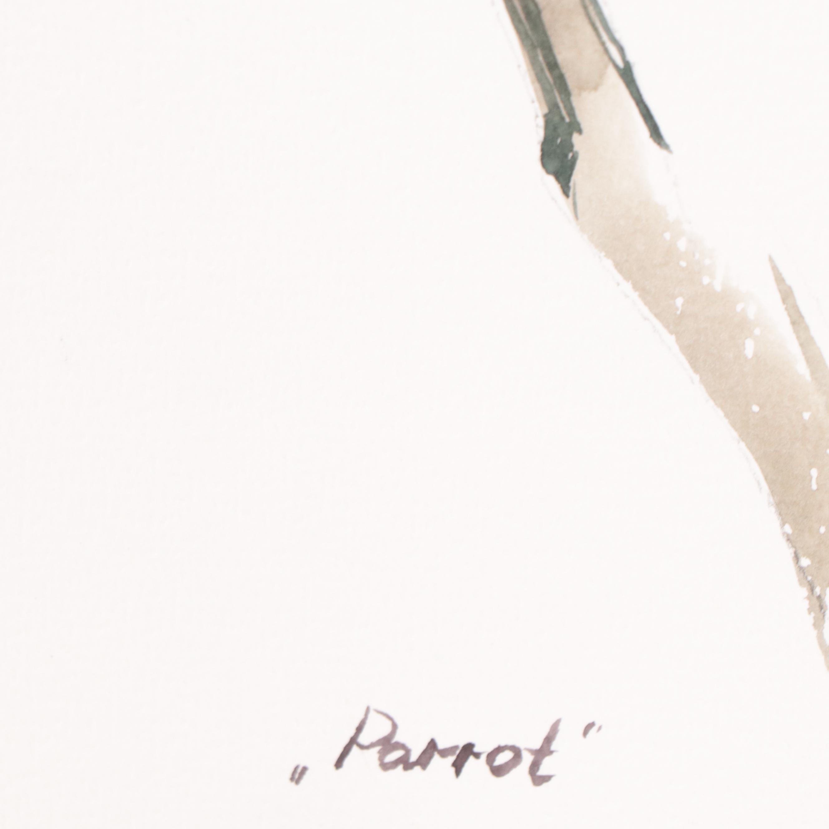 Marina Lebed Watercolor Painting "Parrot," 2021