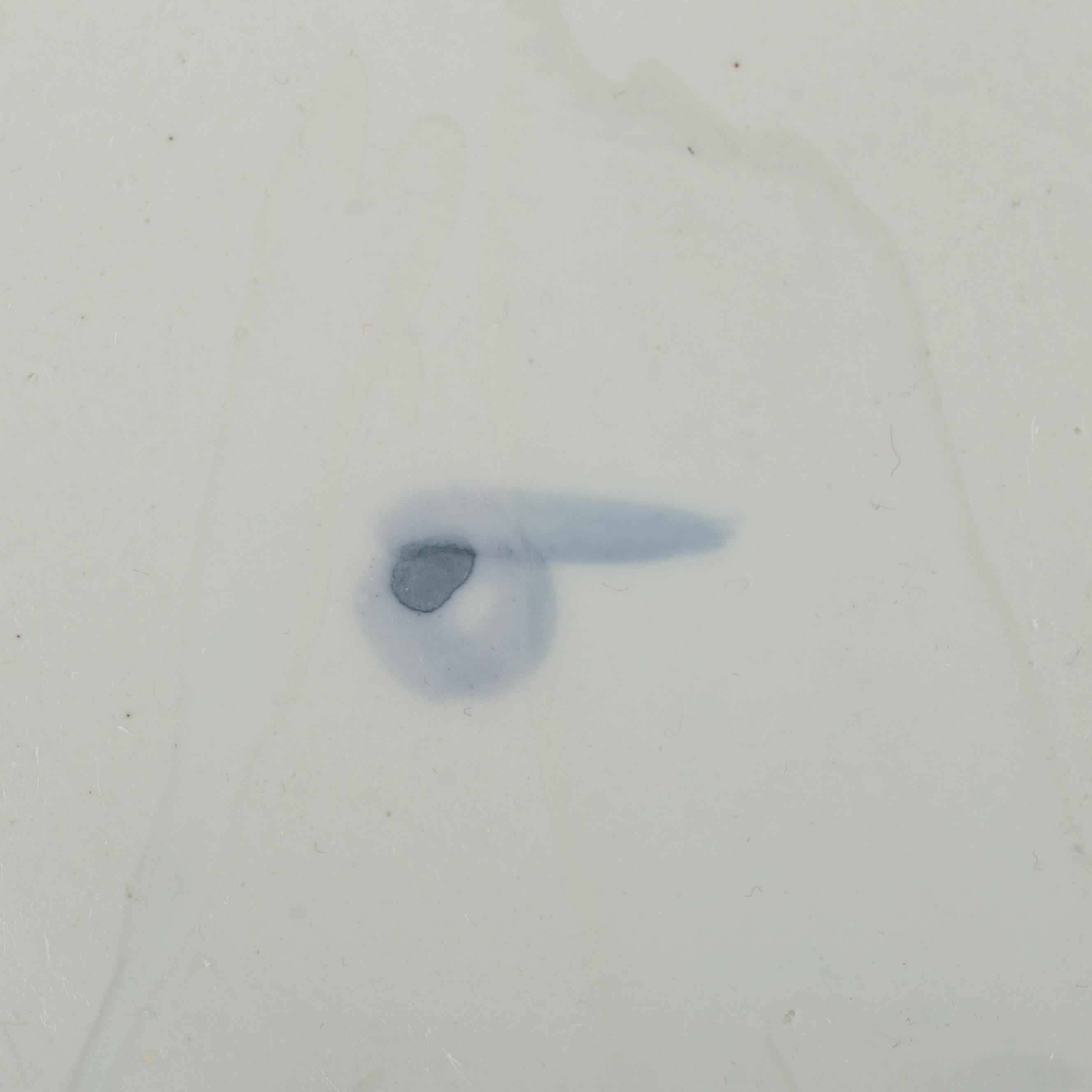 Pair of Blue and White Chinese Porcelain Lidded Jars with Galt Label