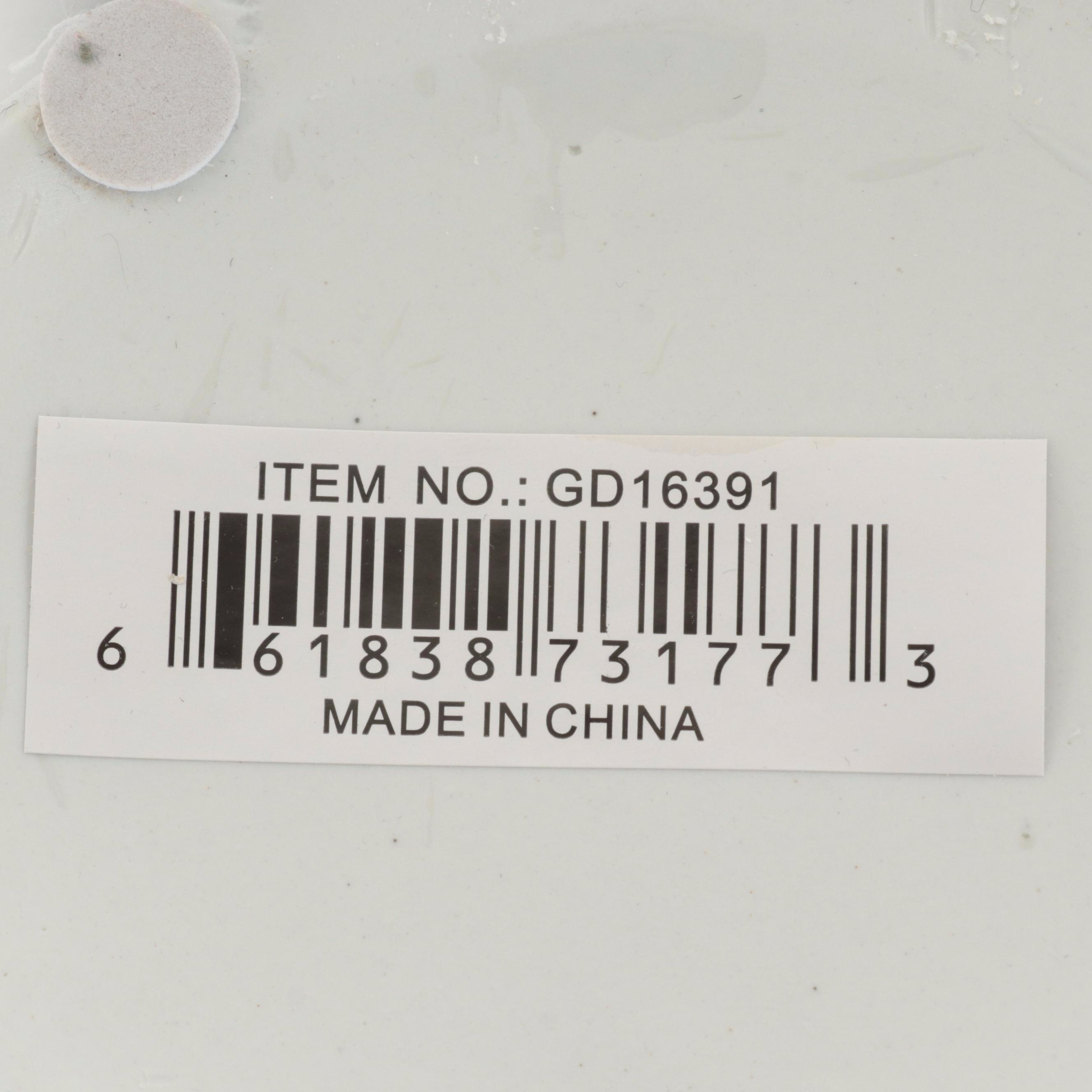 Pair of Blue and White Chinese Porcelain Lidded Jars with Galt Label