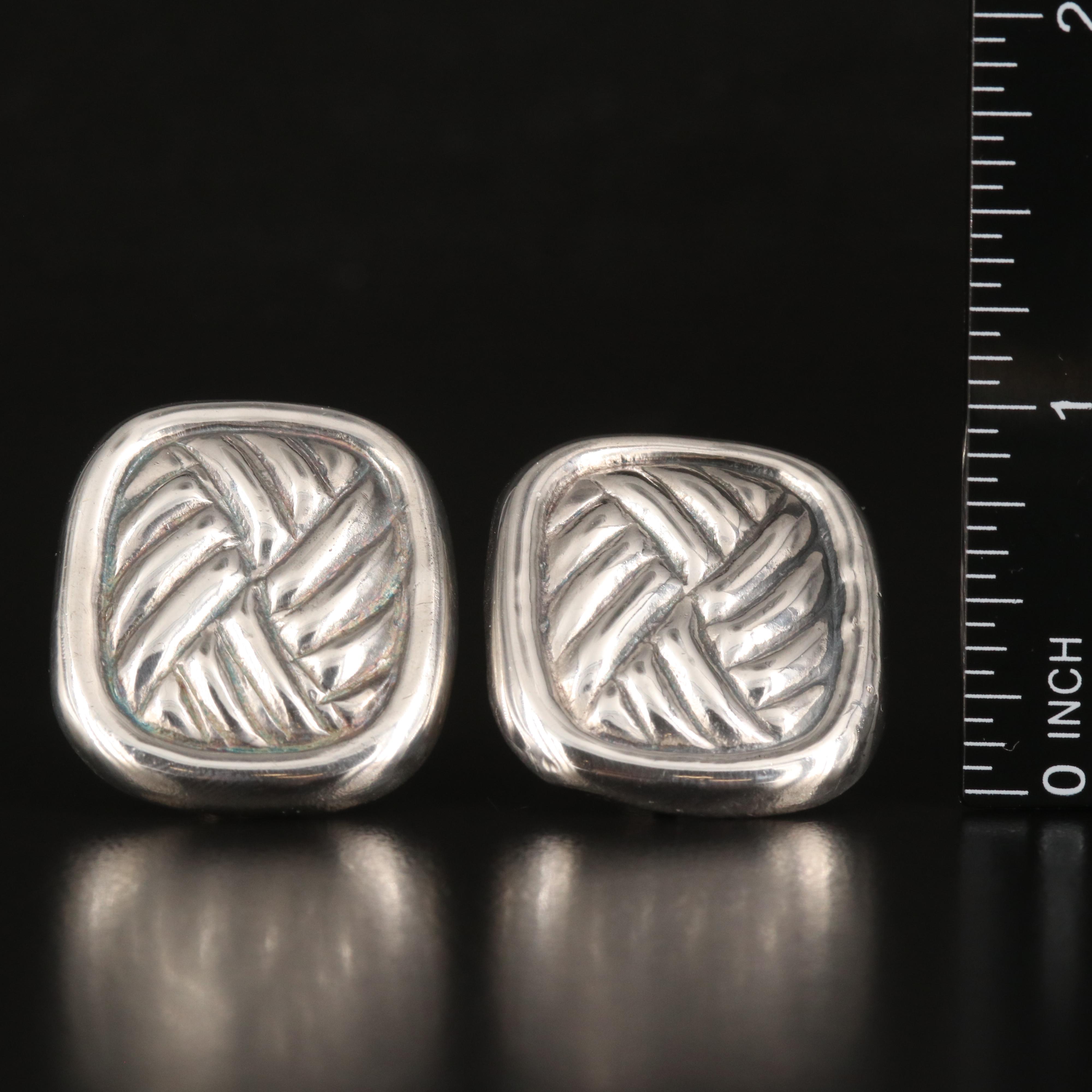 William Spratling "Petate" Sterling Earrings