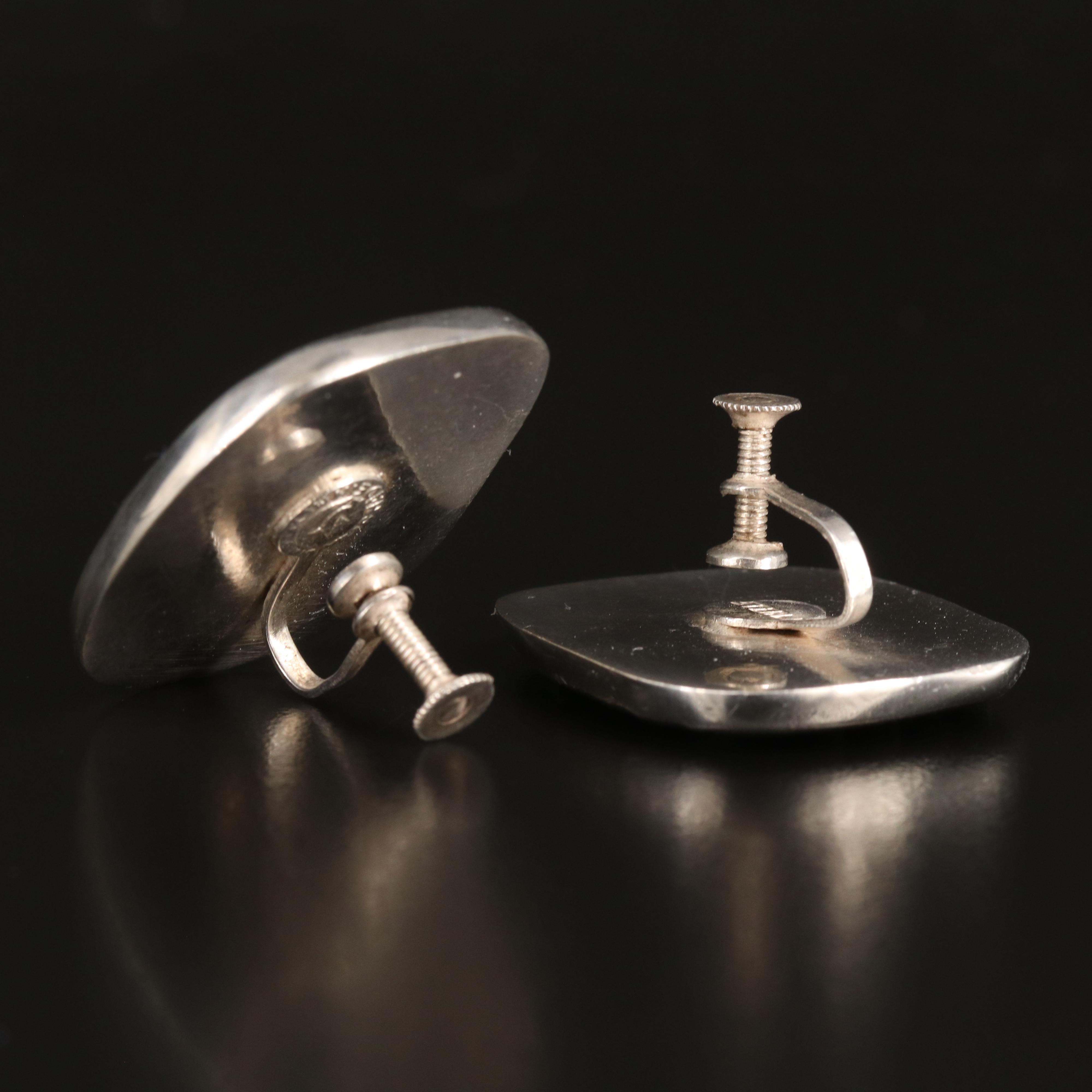 William Spratling "Petate" Sterling Earrings