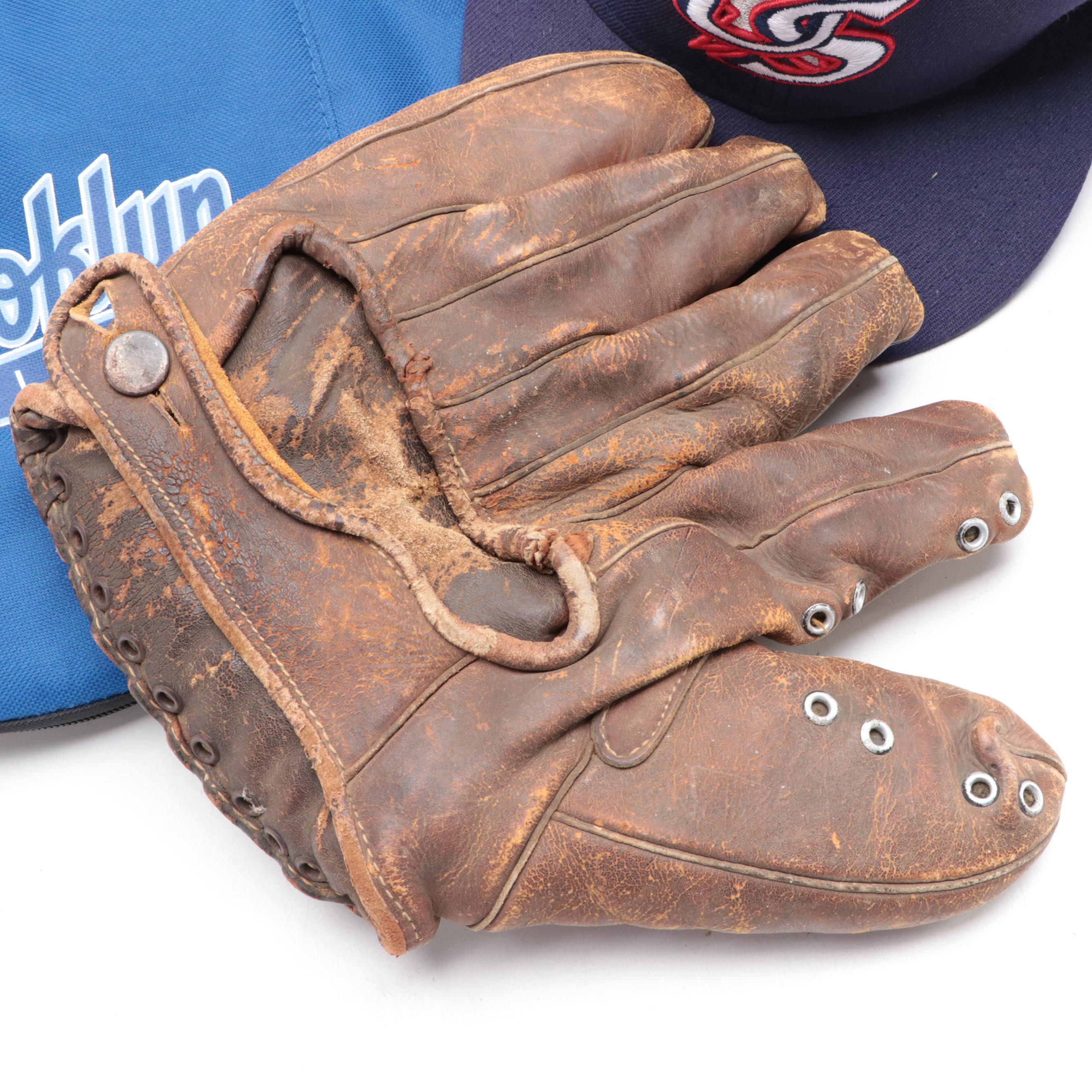 Riverfront Stadium Green Seat Back with Vintage Glove, USA W.C. Hat, More