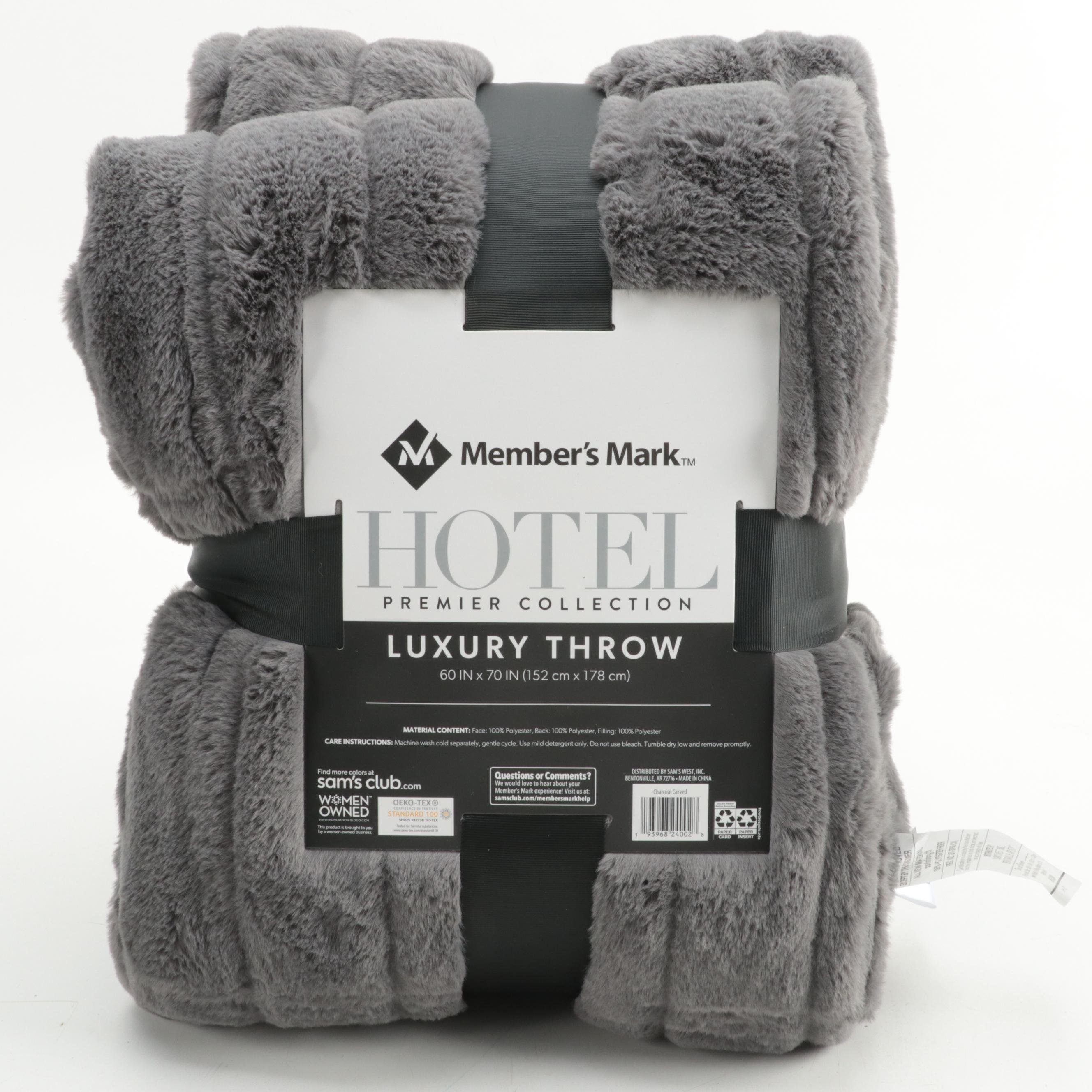 Member's Mark Hotel Premier Collection Luxury Throw in Carved Carcoal