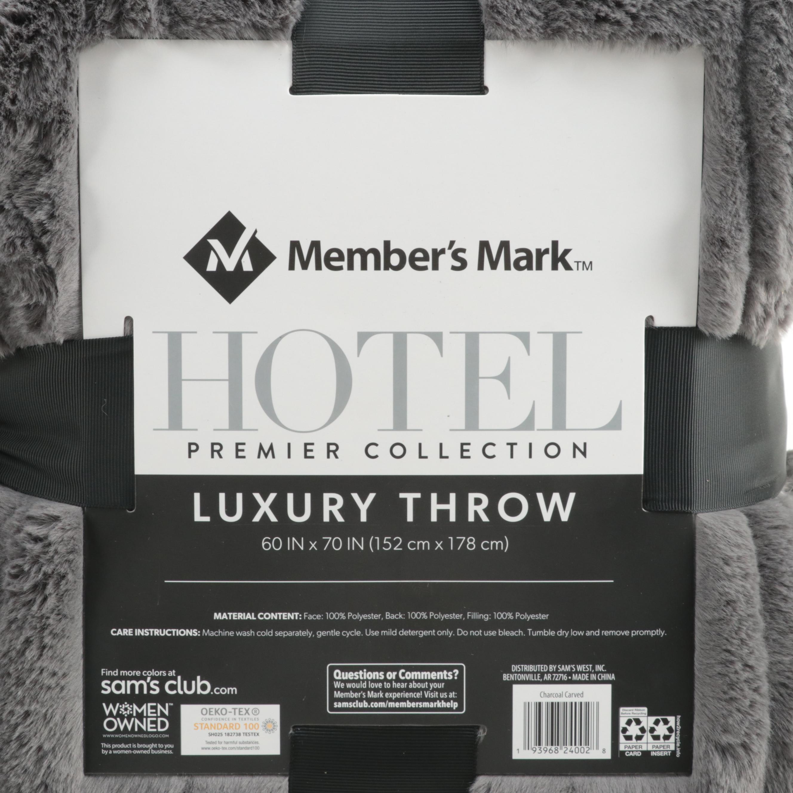 Member's Mark Hotel Premier Collection Luxury Throw in Carved Carcoal