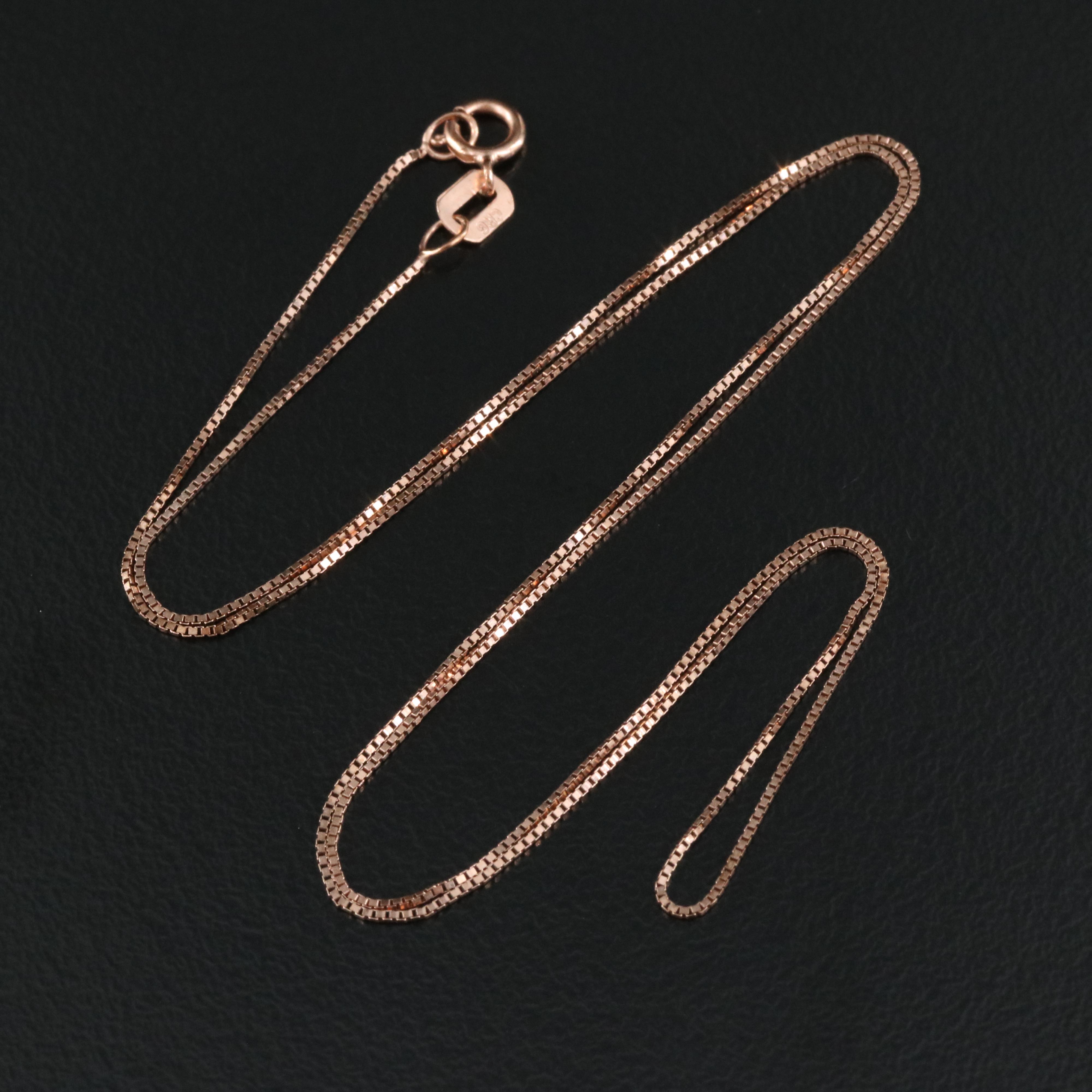 14K Rose Gold Box Chain