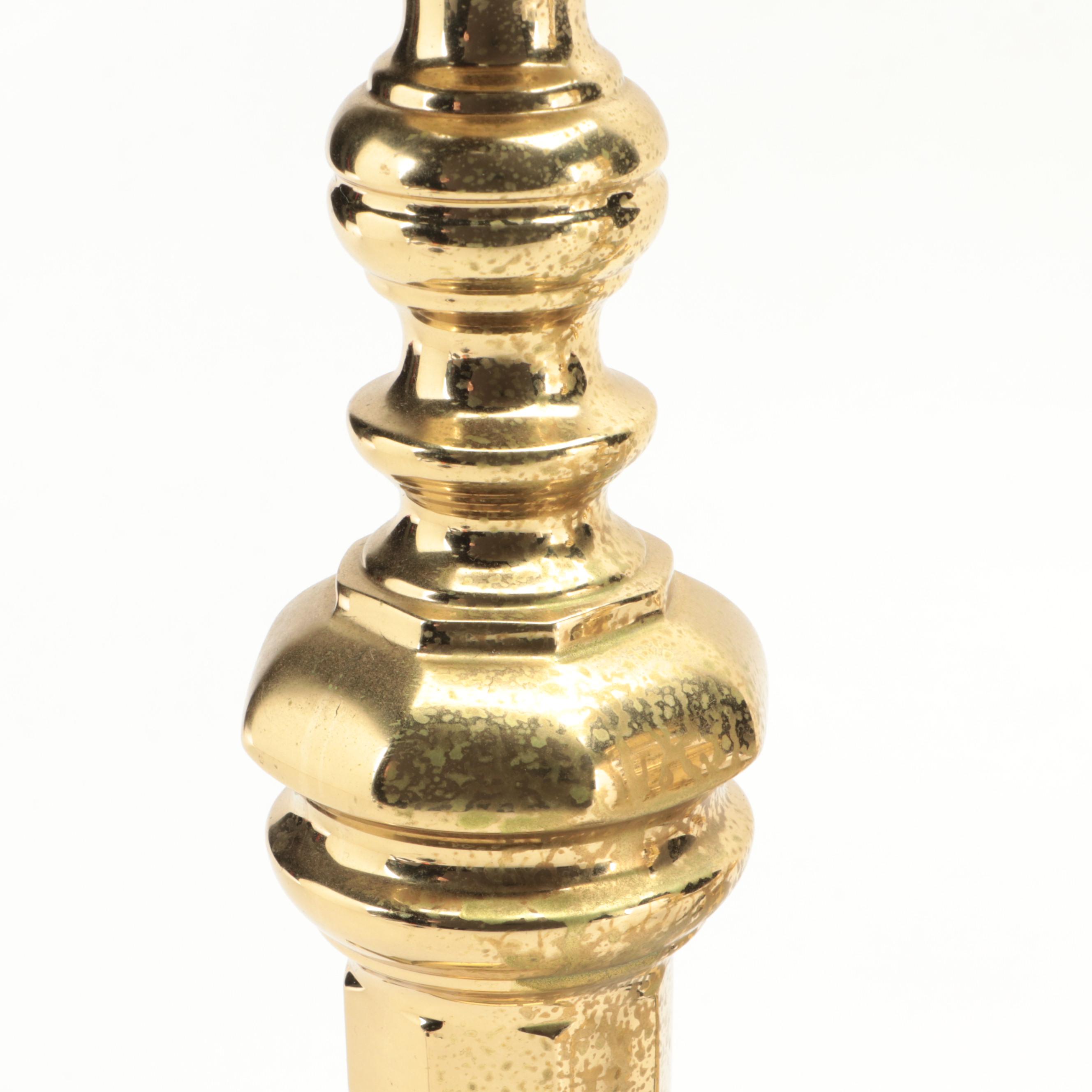 Virginia Metalcrafters Polished Brass Andirons, Late 20th Century