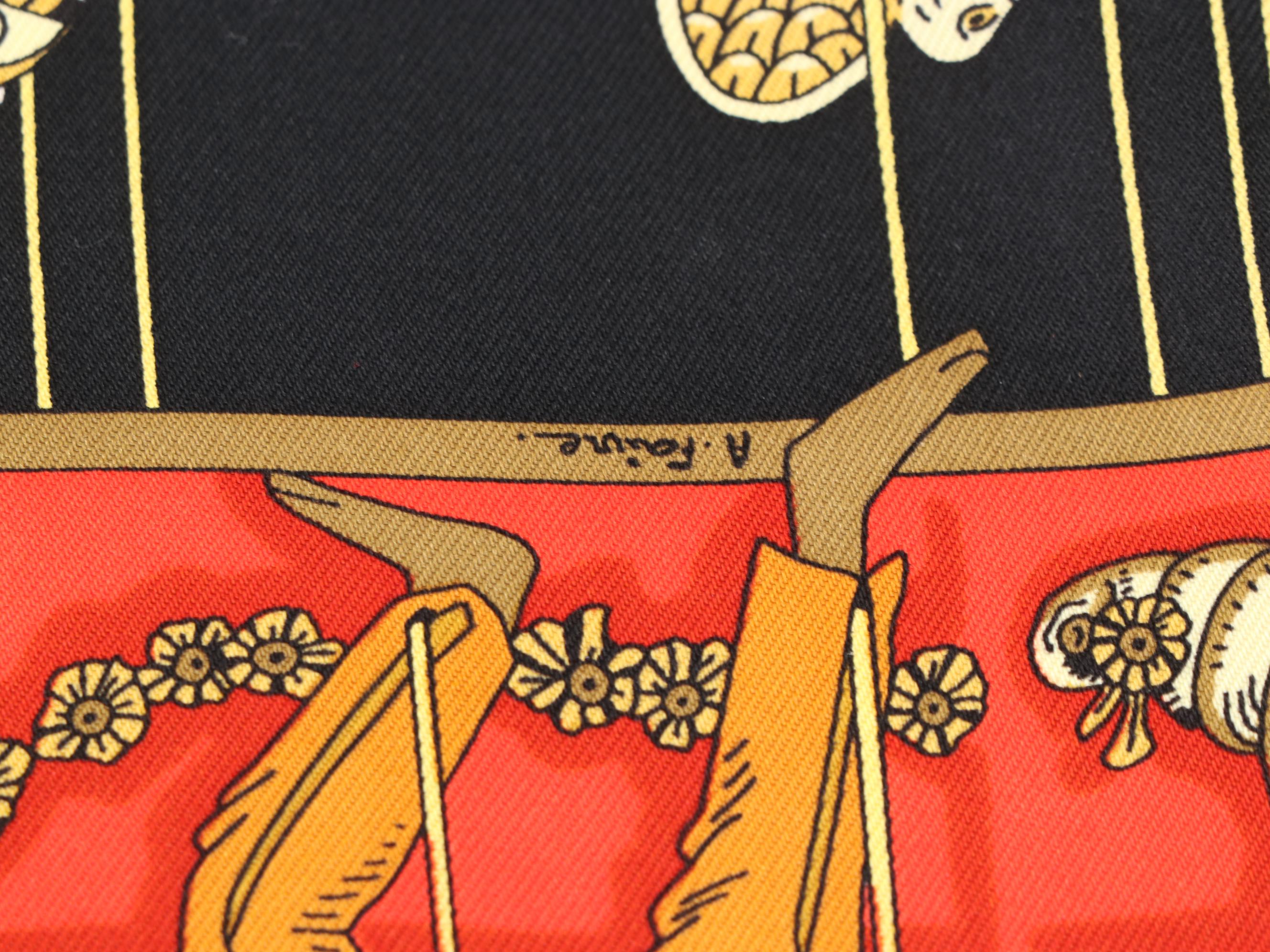 Hermès "Le Temps des Marionnettes" Silk Twill Scarf 90