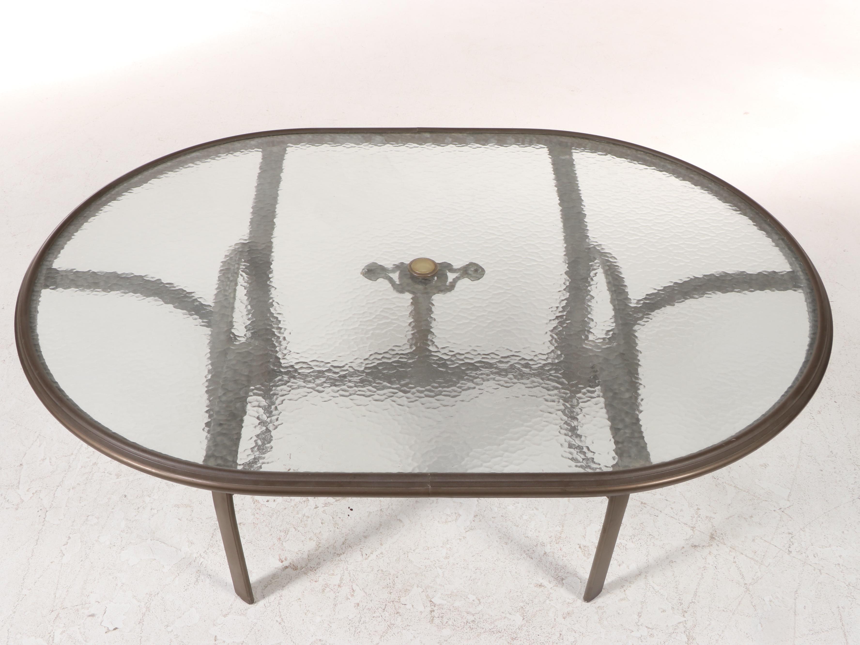 Five-Piece Homecrest Aluminum and Glass Top Patio Dining Set