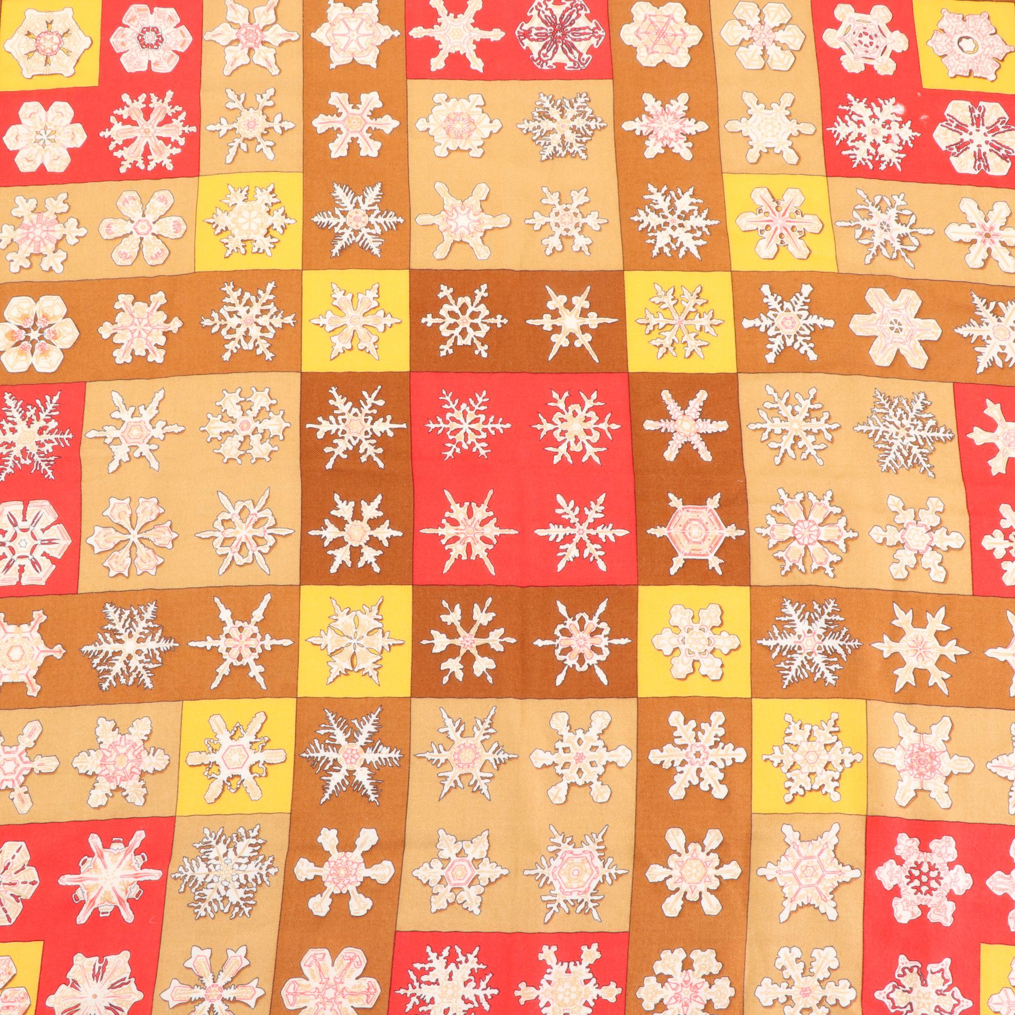 Hermès "Feux de l'Hiver" Cashmere and Silk Scarf 90 with Box