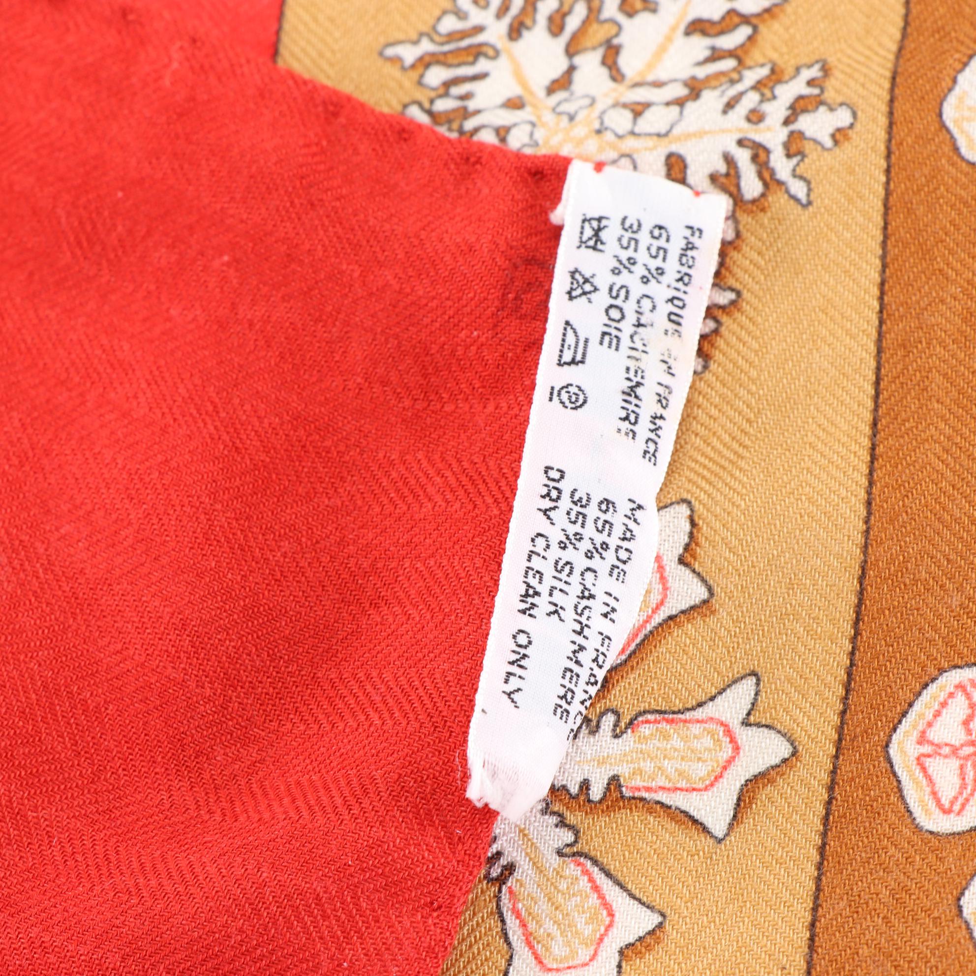 Hermès "Feux de l'Hiver" Cashmere and Silk Scarf 90 with Box