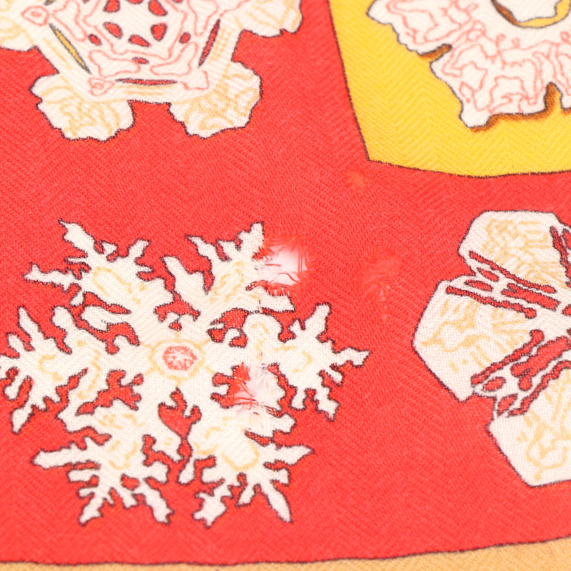 Hermès "Feux de l'Hiver" Cashmere and Silk Scarf 90 with Box