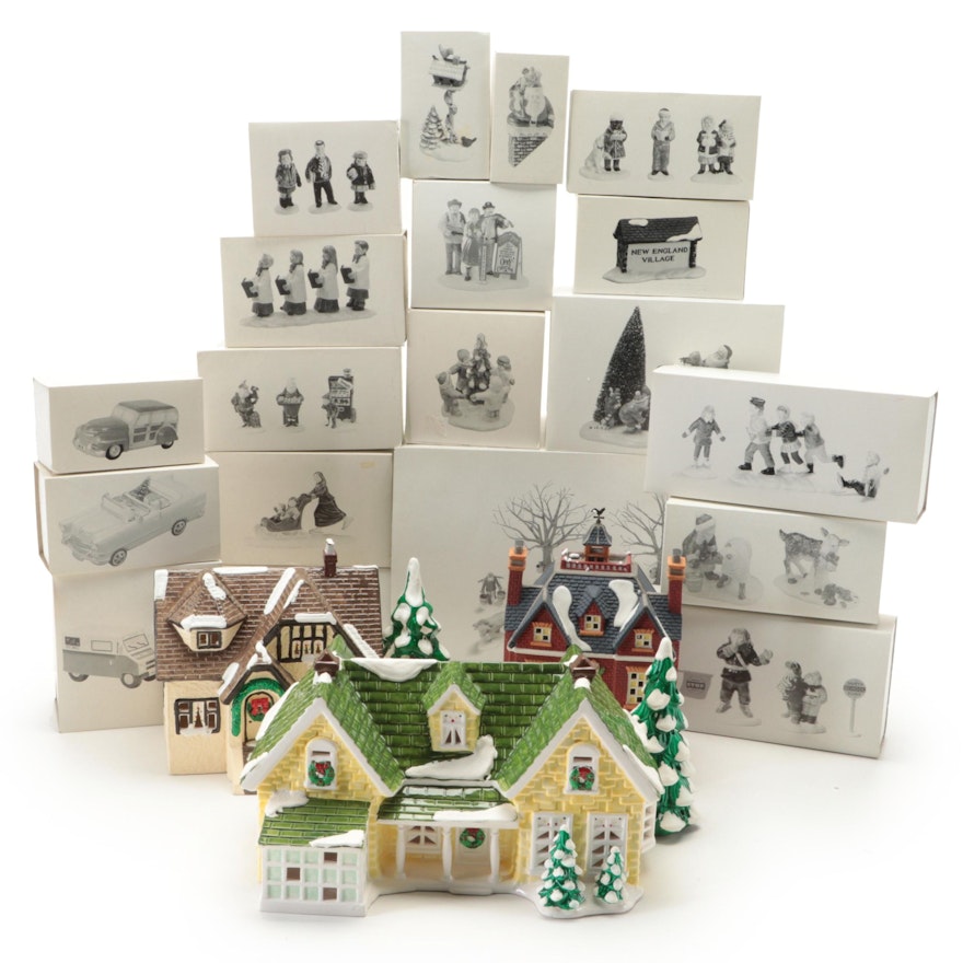 Department 56 Porcelain Figurines and Pre-Lit Houses