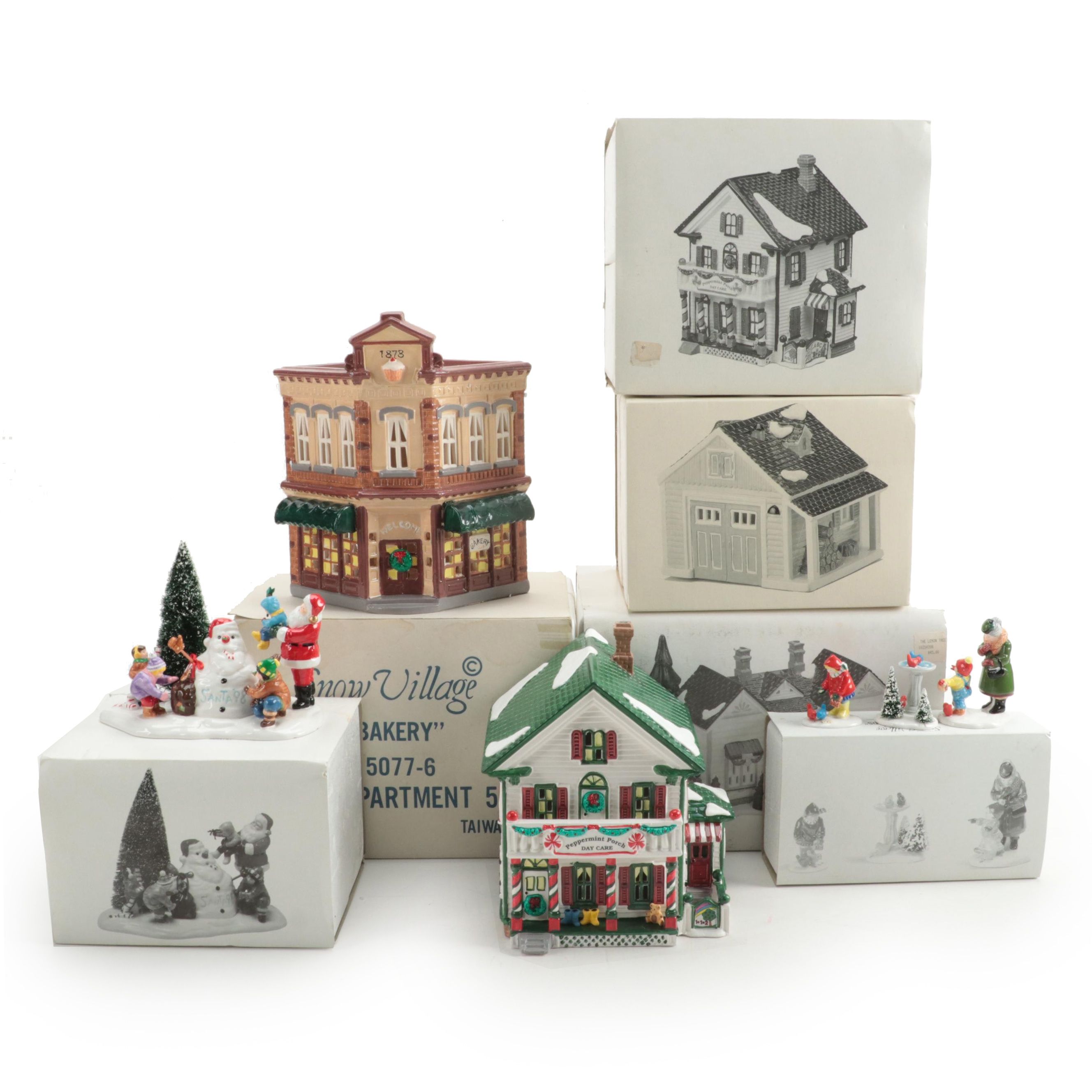 Department 56 Porcelain Village Pre-Lit Buildings