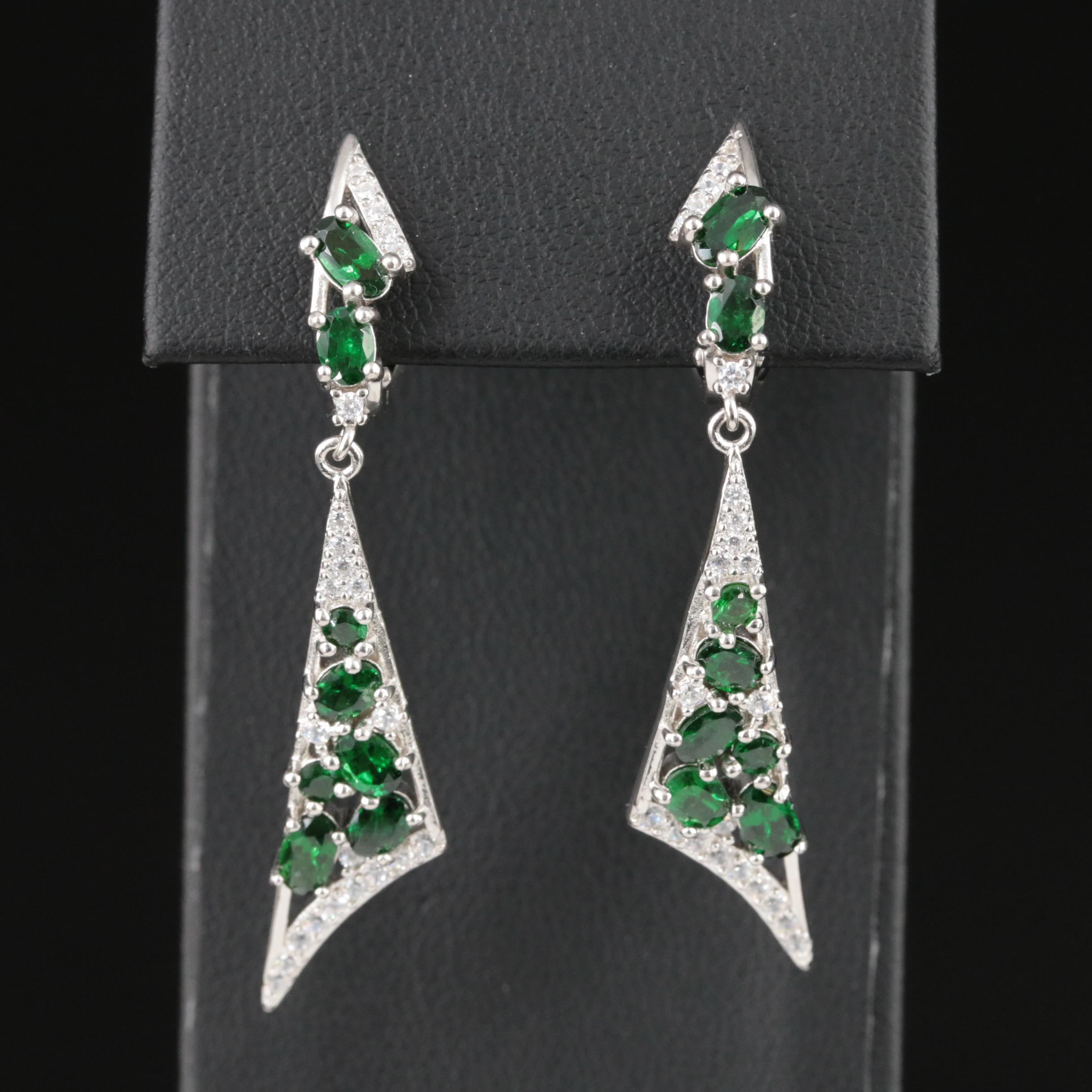 Sterling Diopside Earrings