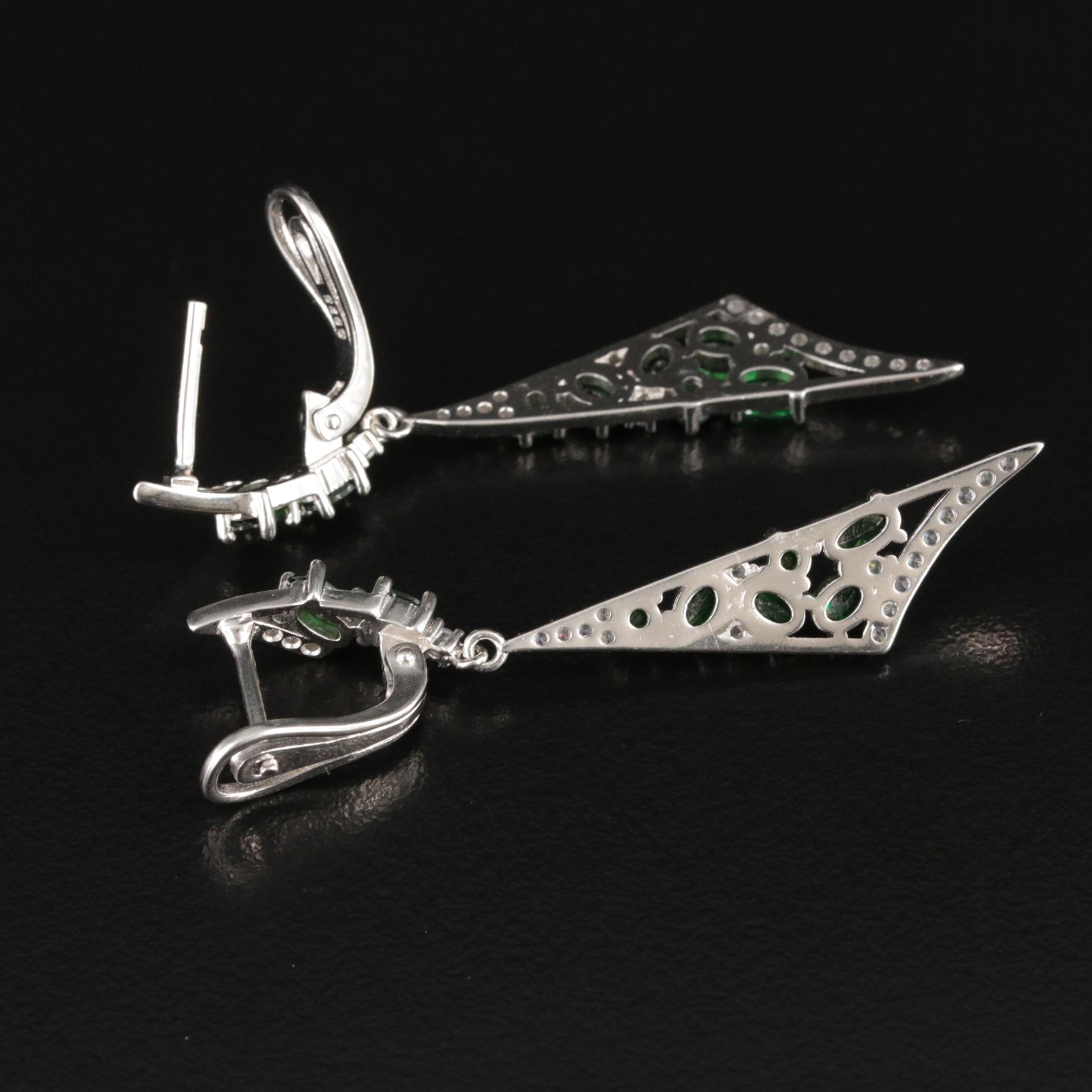 Sterling Diopside Earrings