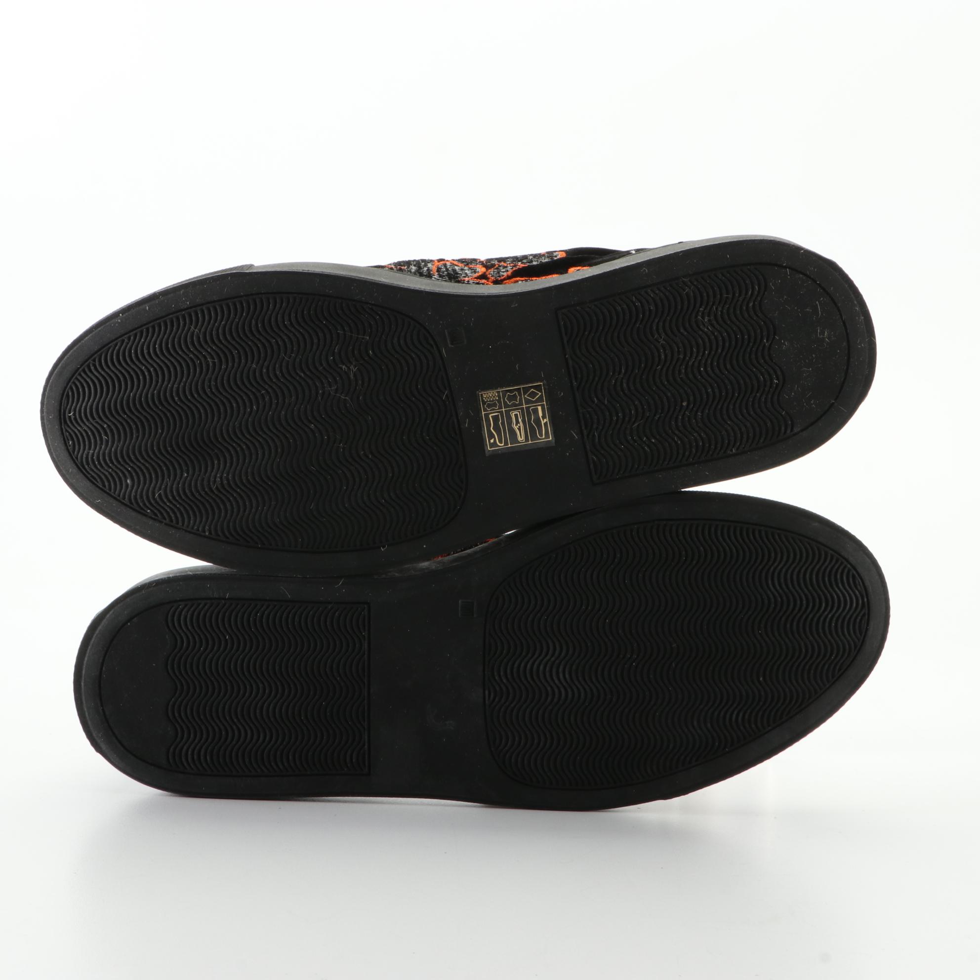 Giambattista Valli Slip-On Shoes in Embroidered Velvet with Box