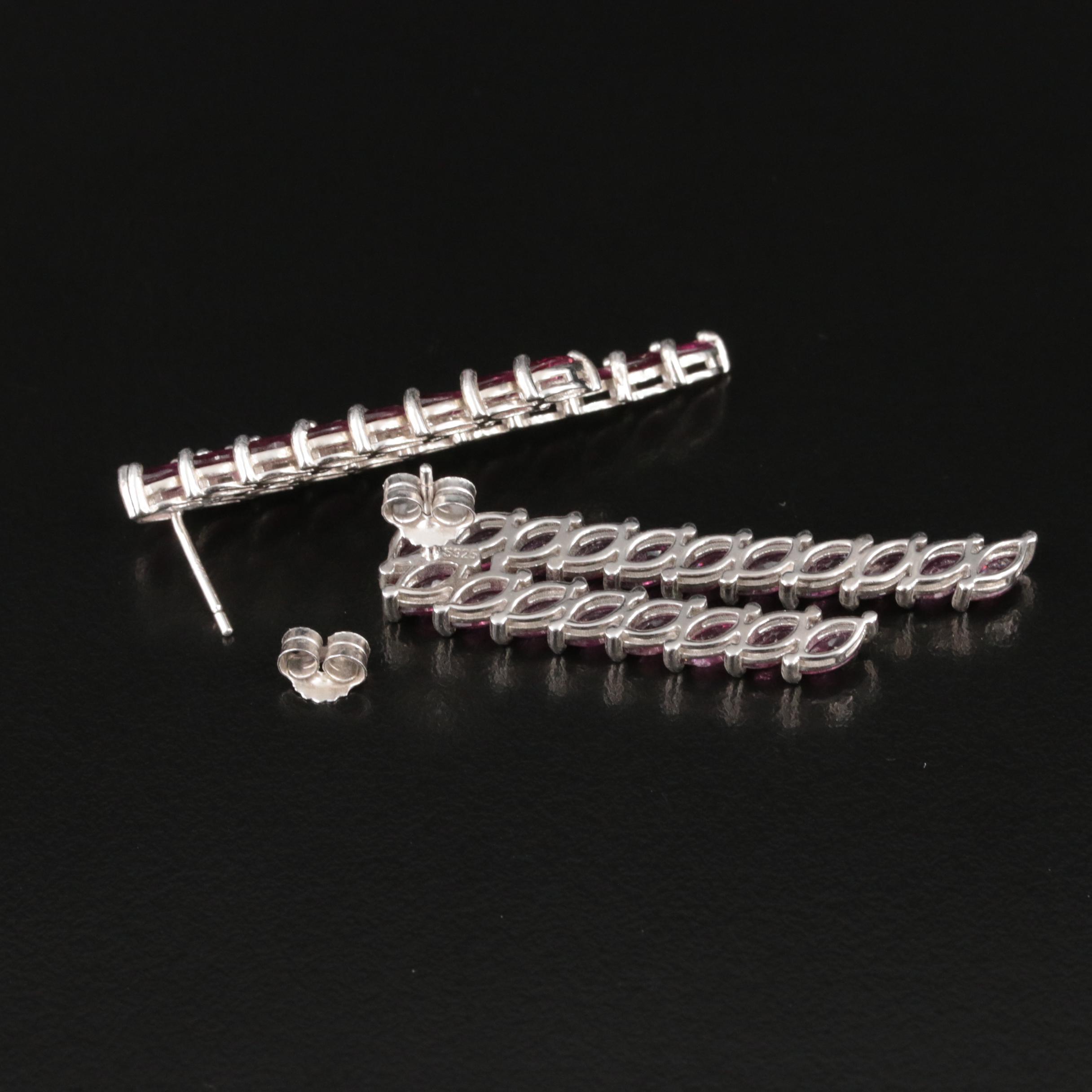 Sterling Garnet Earrings -