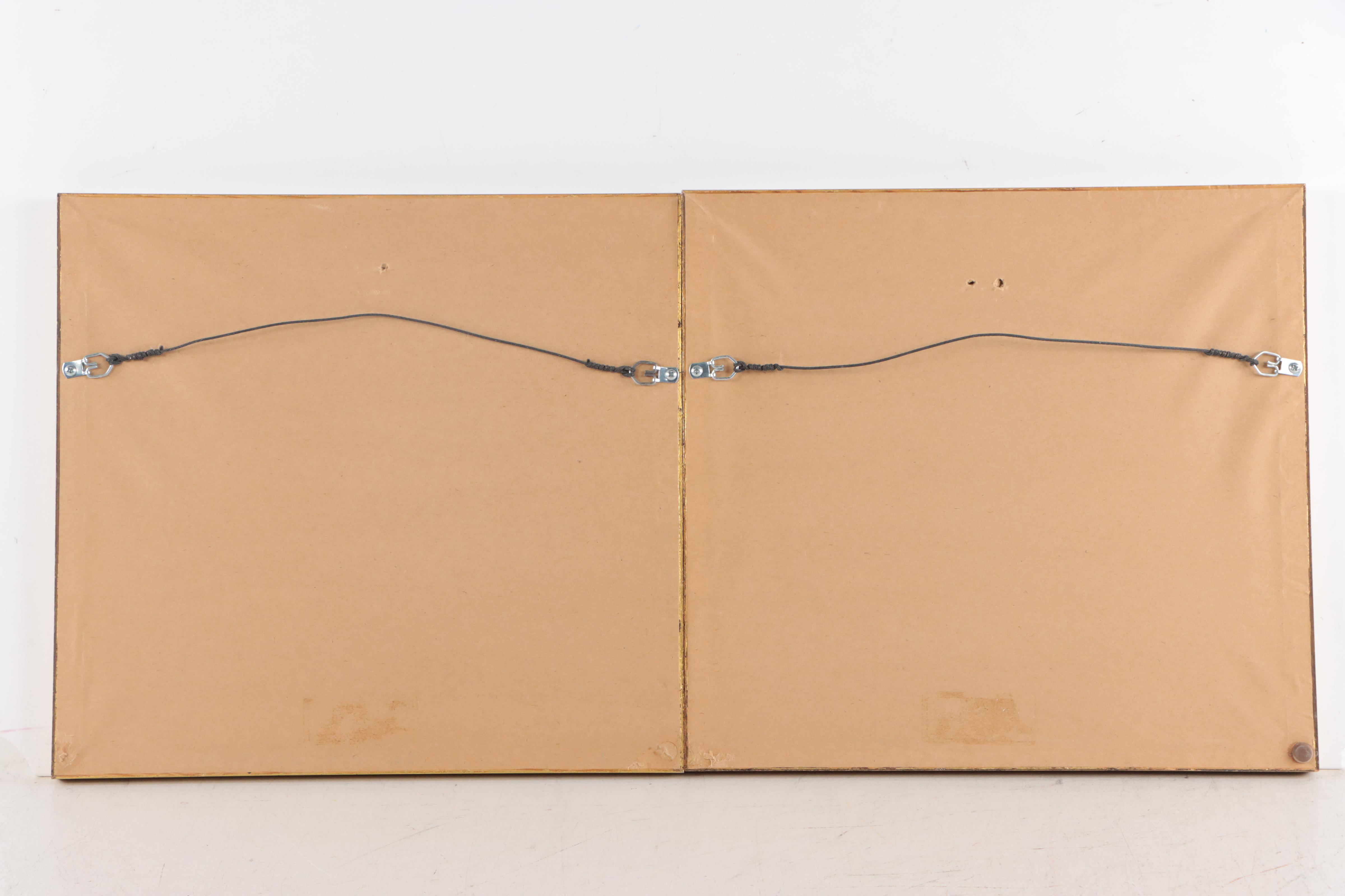 Japanese Gouache Painting of Butterflies and Flowers